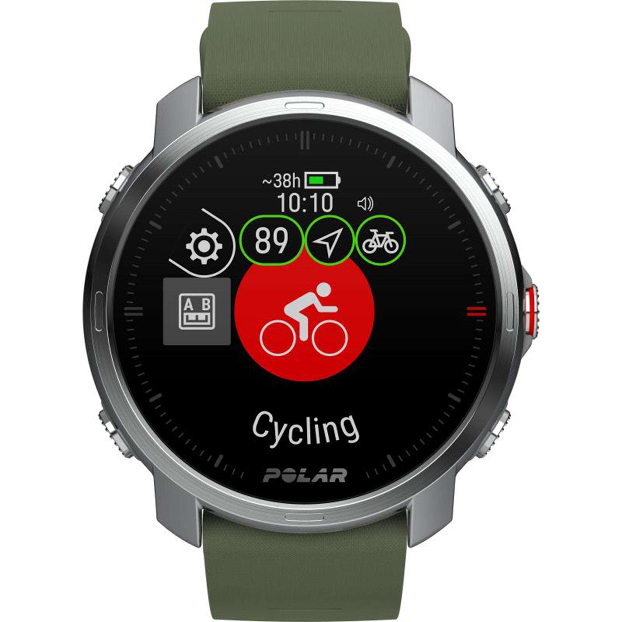 Polar Grit X Quartz Digital Dial Green Rubber Strap Smartwatch 90081737