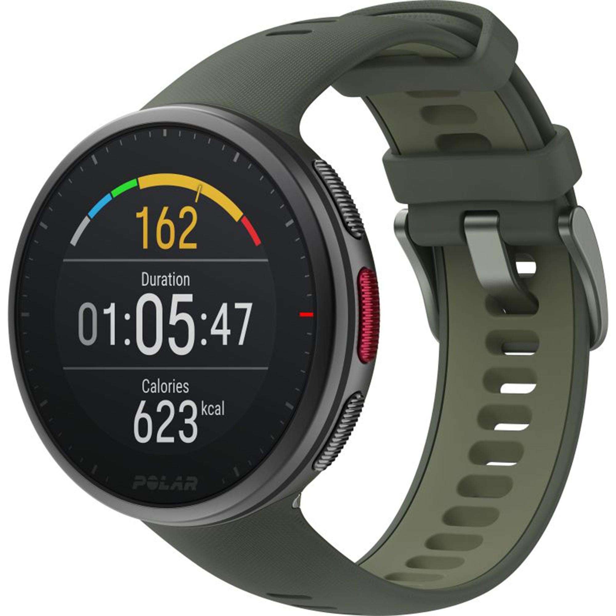 Polar Vantage V2 Quartz Digital Dial Green Rubber Strap Smartwatch 90083653