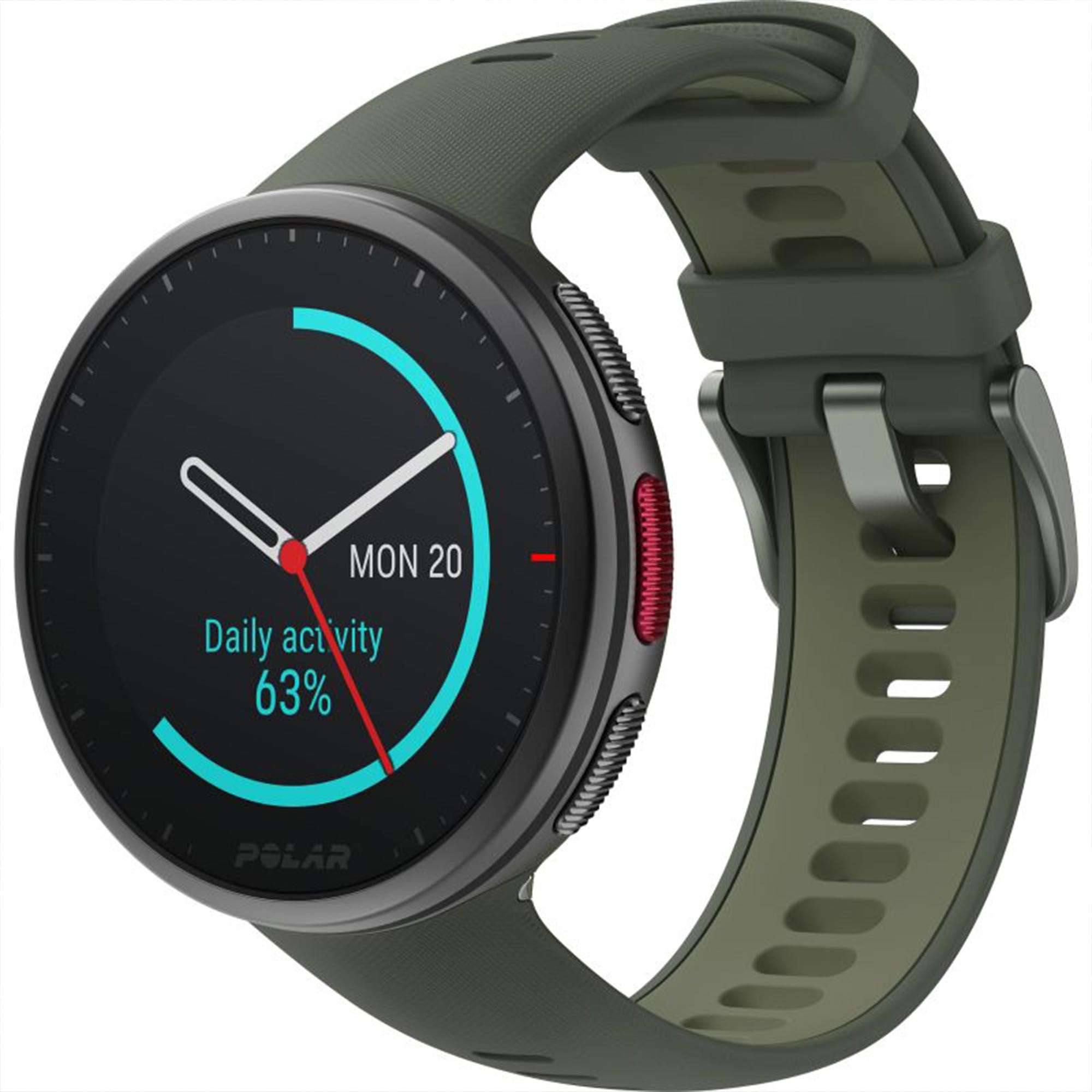 Polar Vantage V2 Quartz Digital Dial Green Rubber Strap Smartwatch 90083653