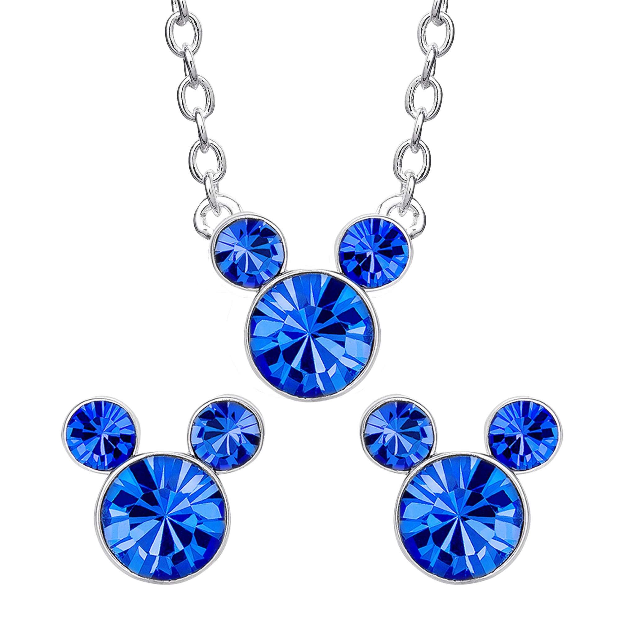 Disney Mickey Mouse Birthstone Necklace and Earring Set SH00519RSEPL