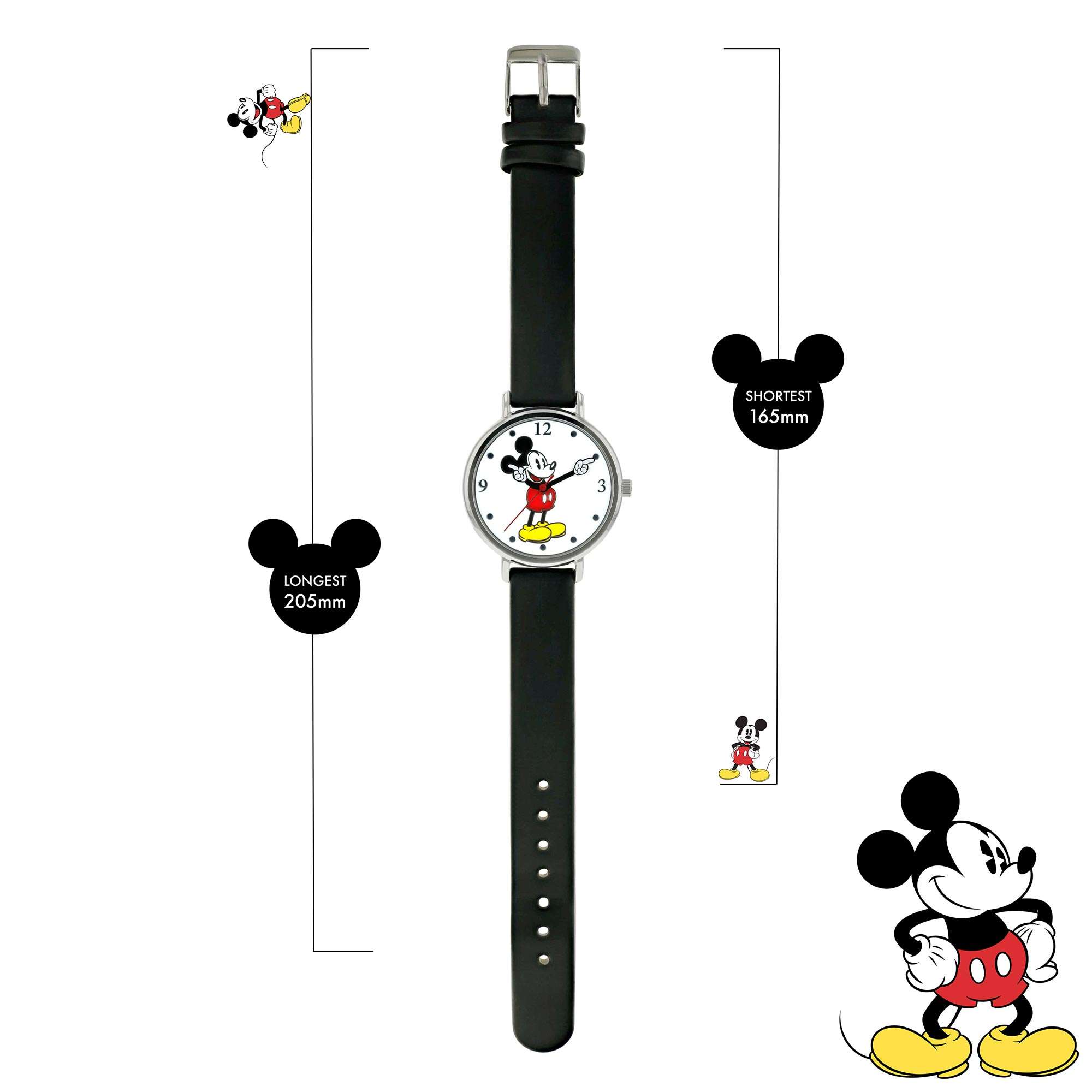 Disney Mickey Mouse Quartz Movement Leather Bracelet Unisex Watch MK1315