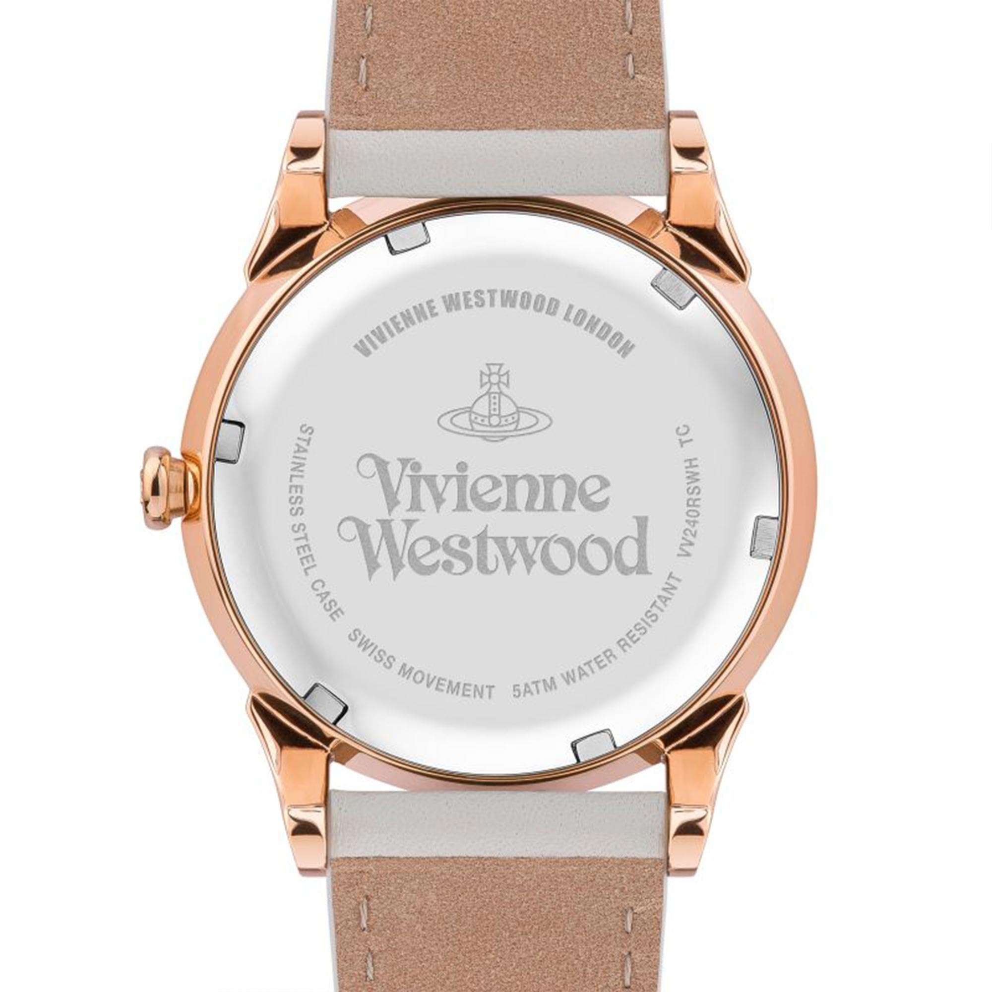 Vivienne Westwood Seymour Quartz Champagne Dial Leather Strap Ladies Watch VV240RSWH