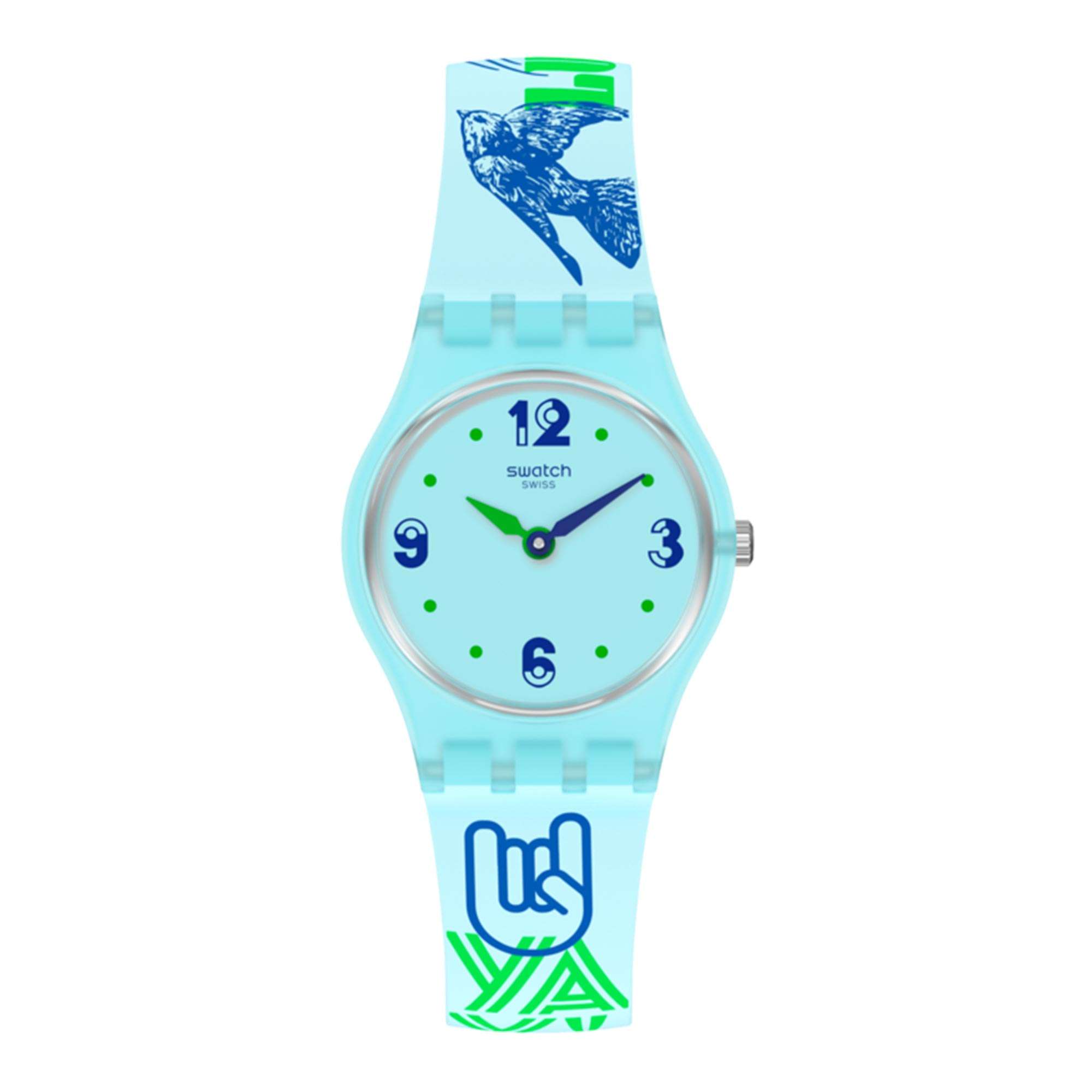 Swatch Original Gent Quartz Blue Dial Blue Silicone Strap LN157