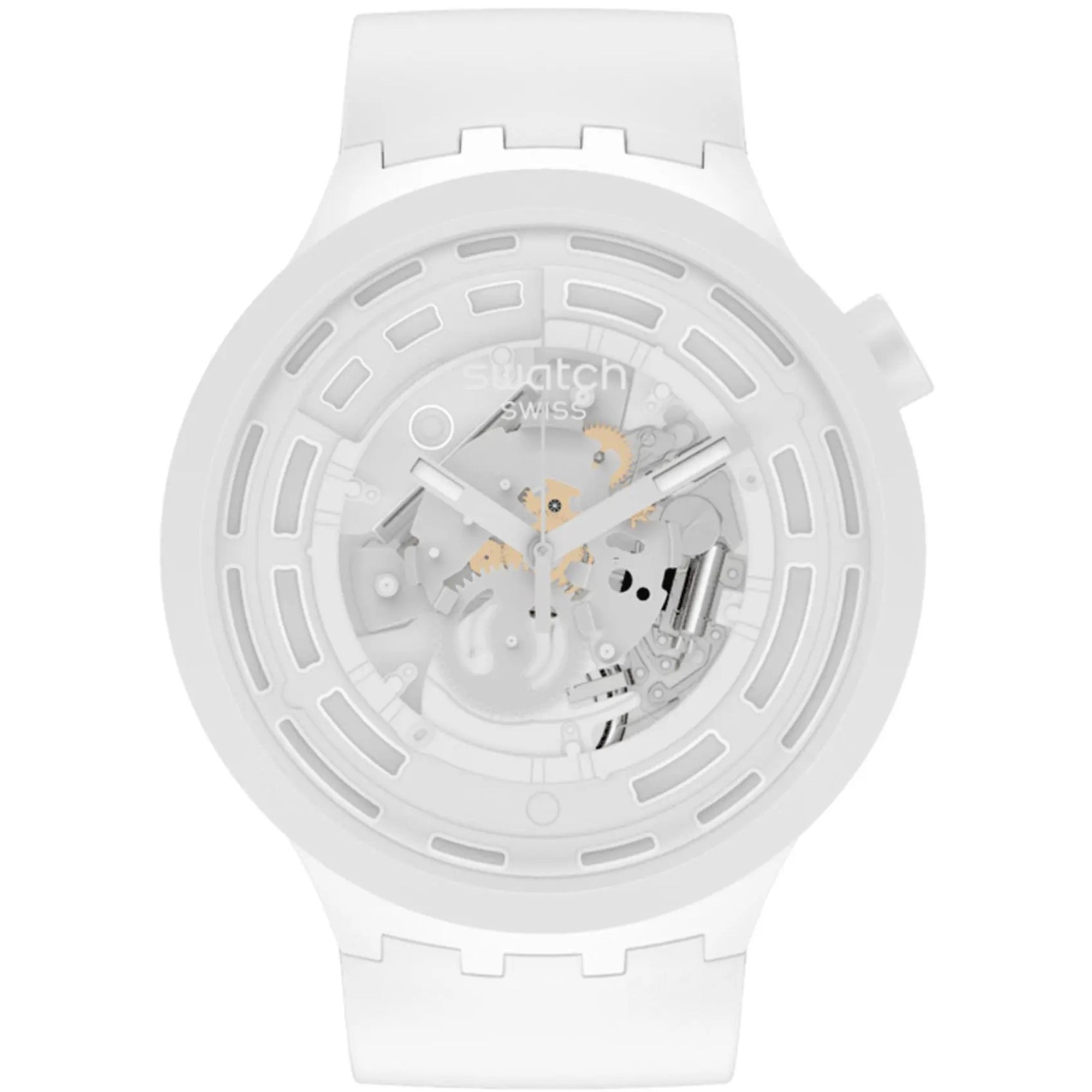 Swatch Big Bold C White Dial BioCeramic White Unisex Watch SB03W100