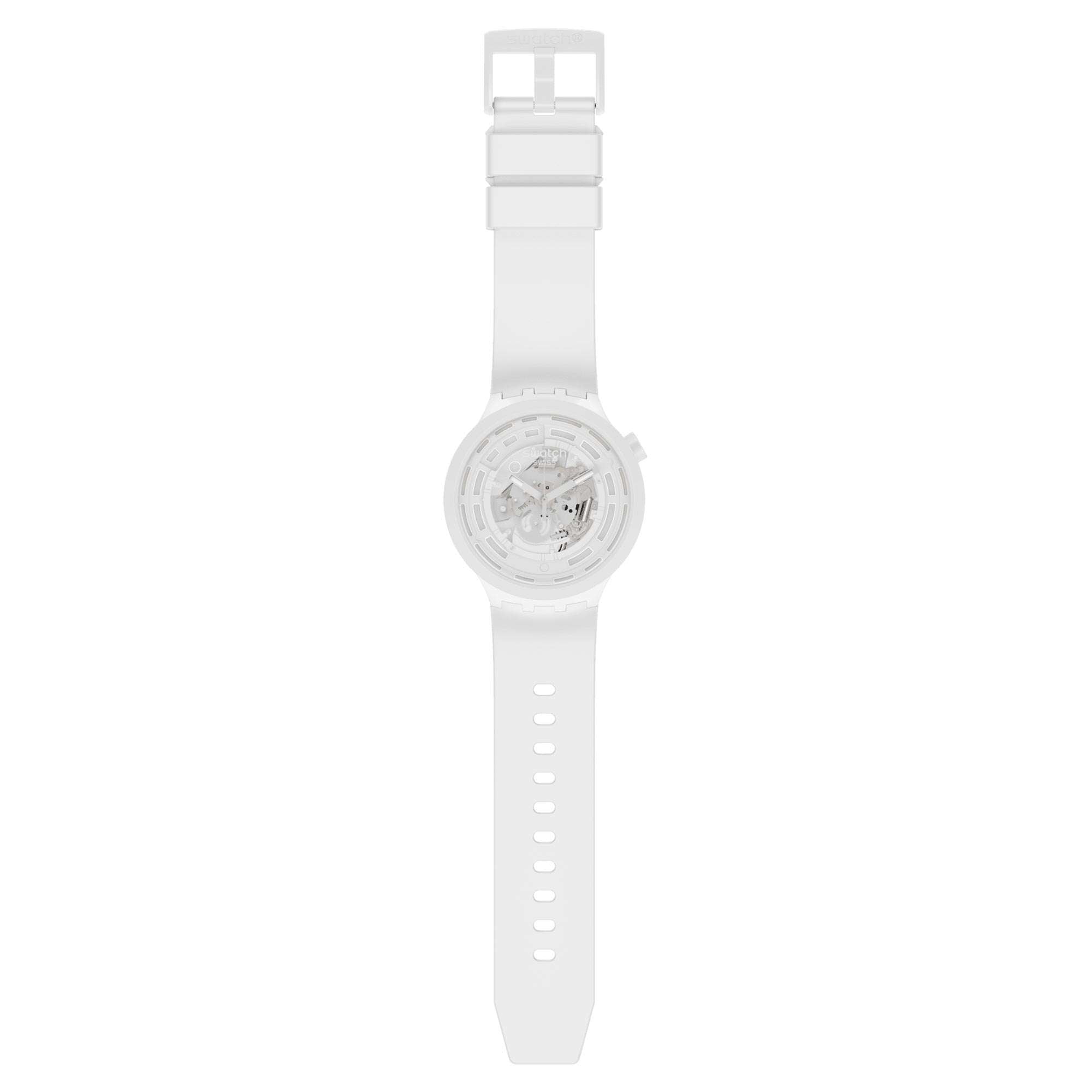 Swatch Big Bold C White Dial BioCeramic White Unisex Watch SB03W100