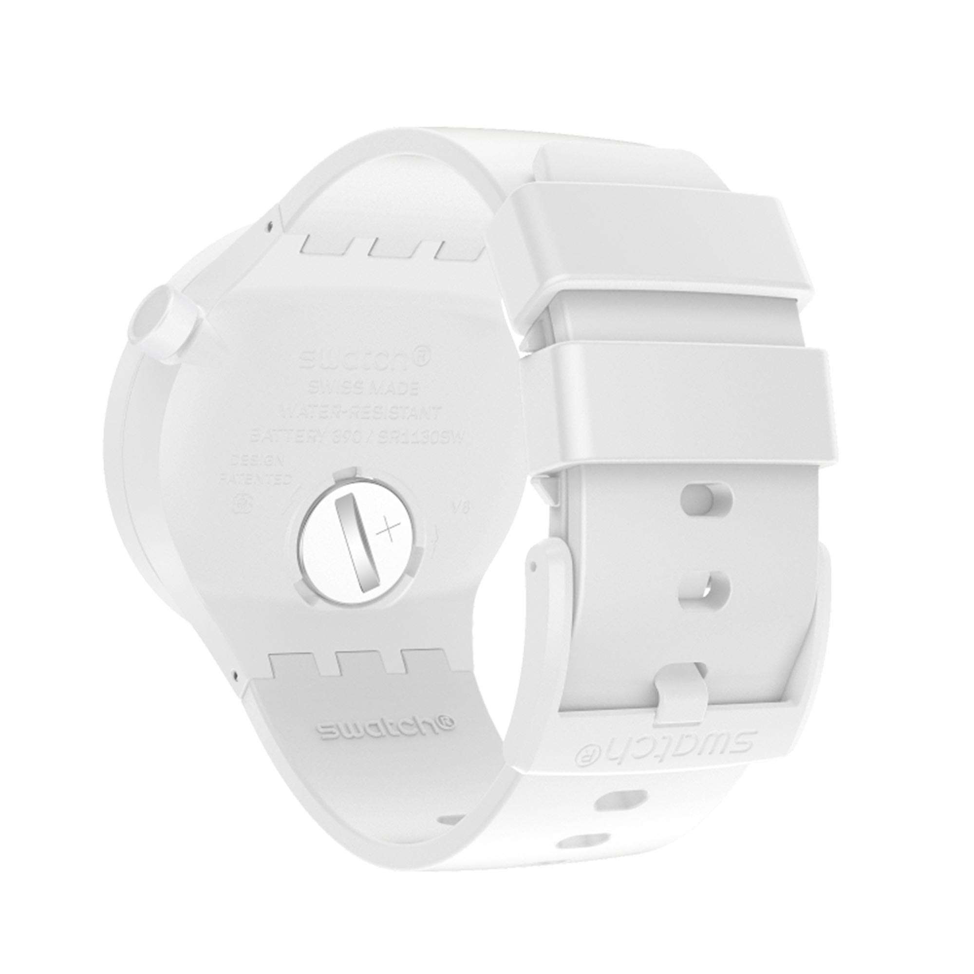 Swatch Big Bold C White Dial BioCeramic White Unisex Watch SB03W100