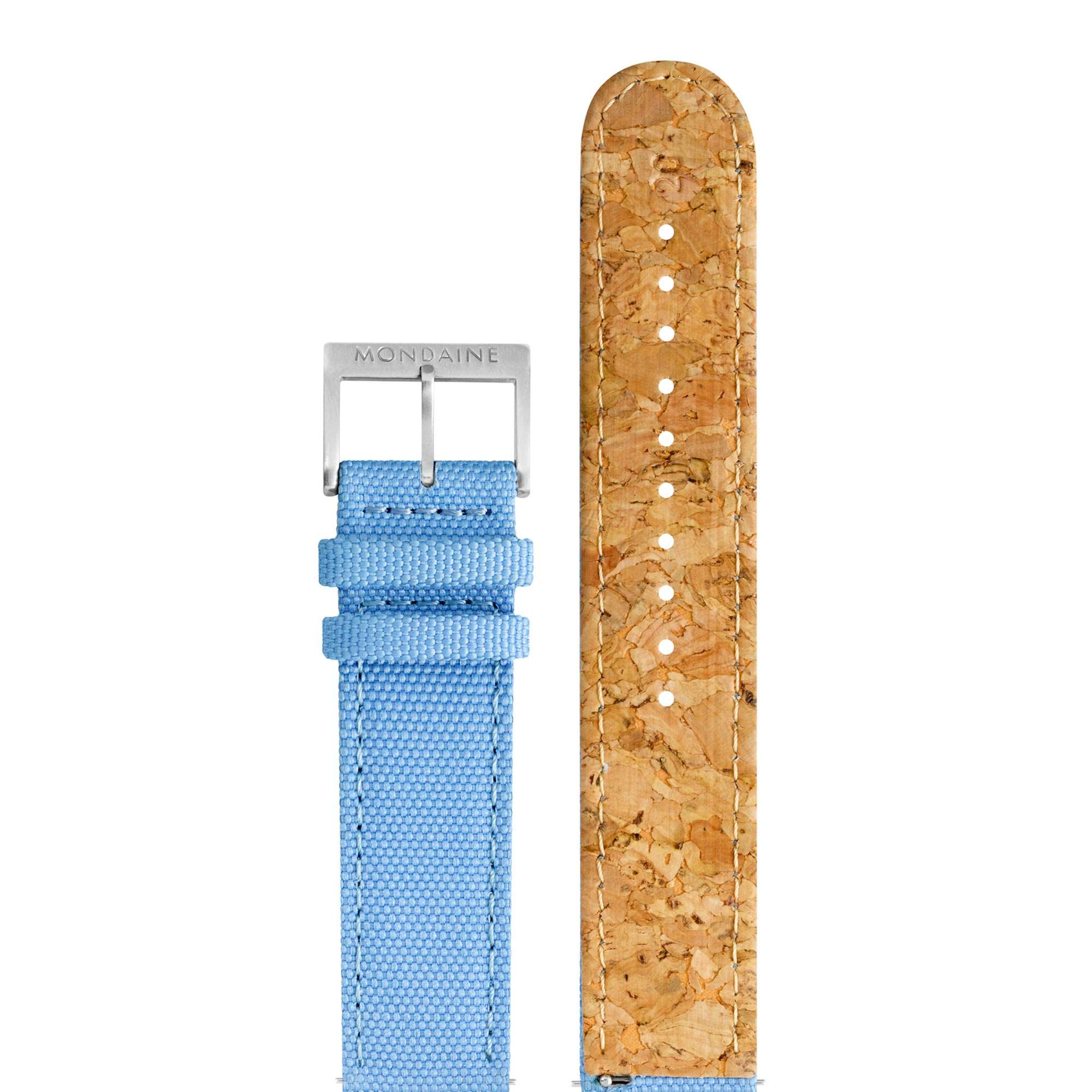 Mondaine Classic Quartz White Dial Aqua Blue Textile Strap Watch A660.30360.17SBQ
