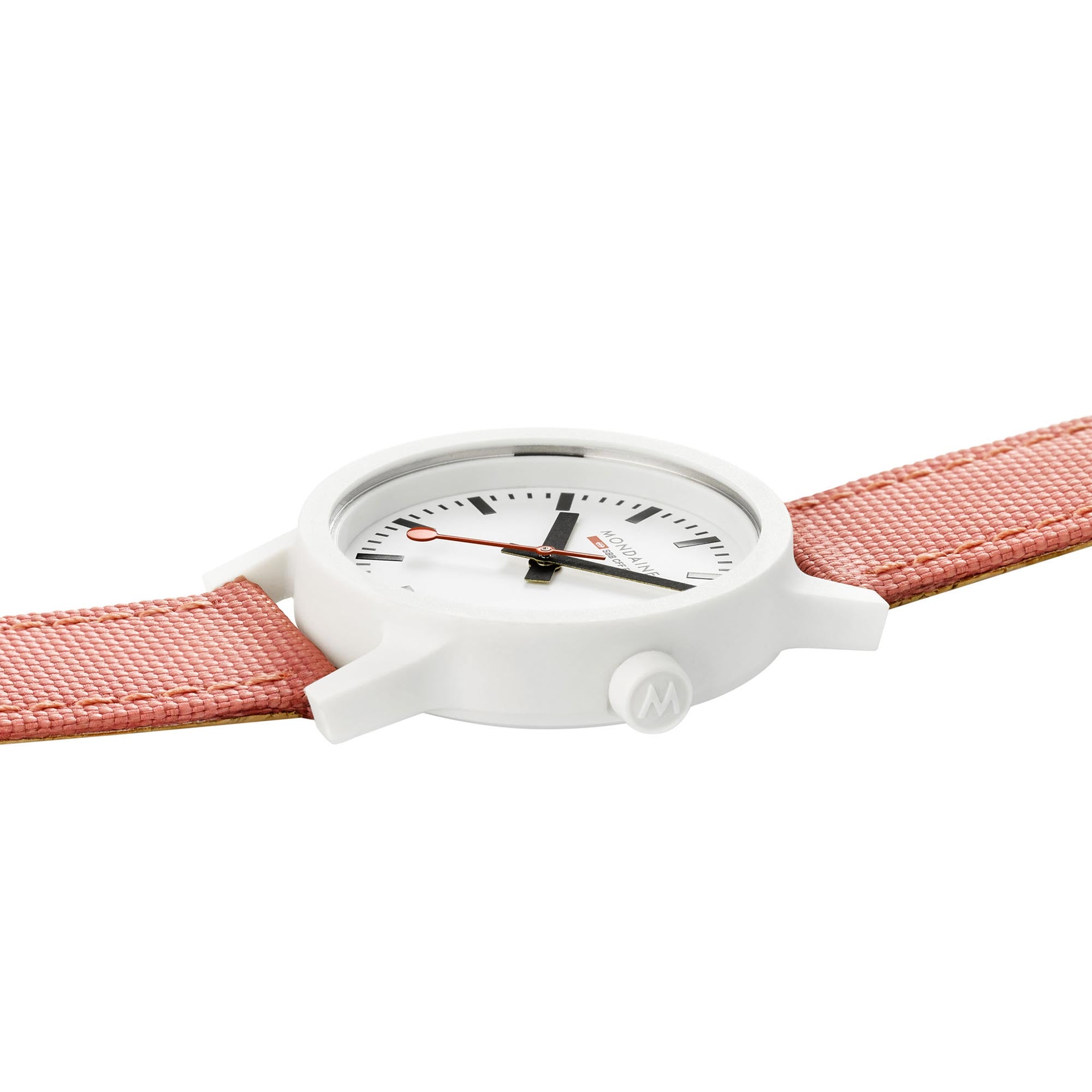 Mondaine Essence Sustainable Ladies Watch Quartz Movement White Dial Textile Strap MS1.32111.LP