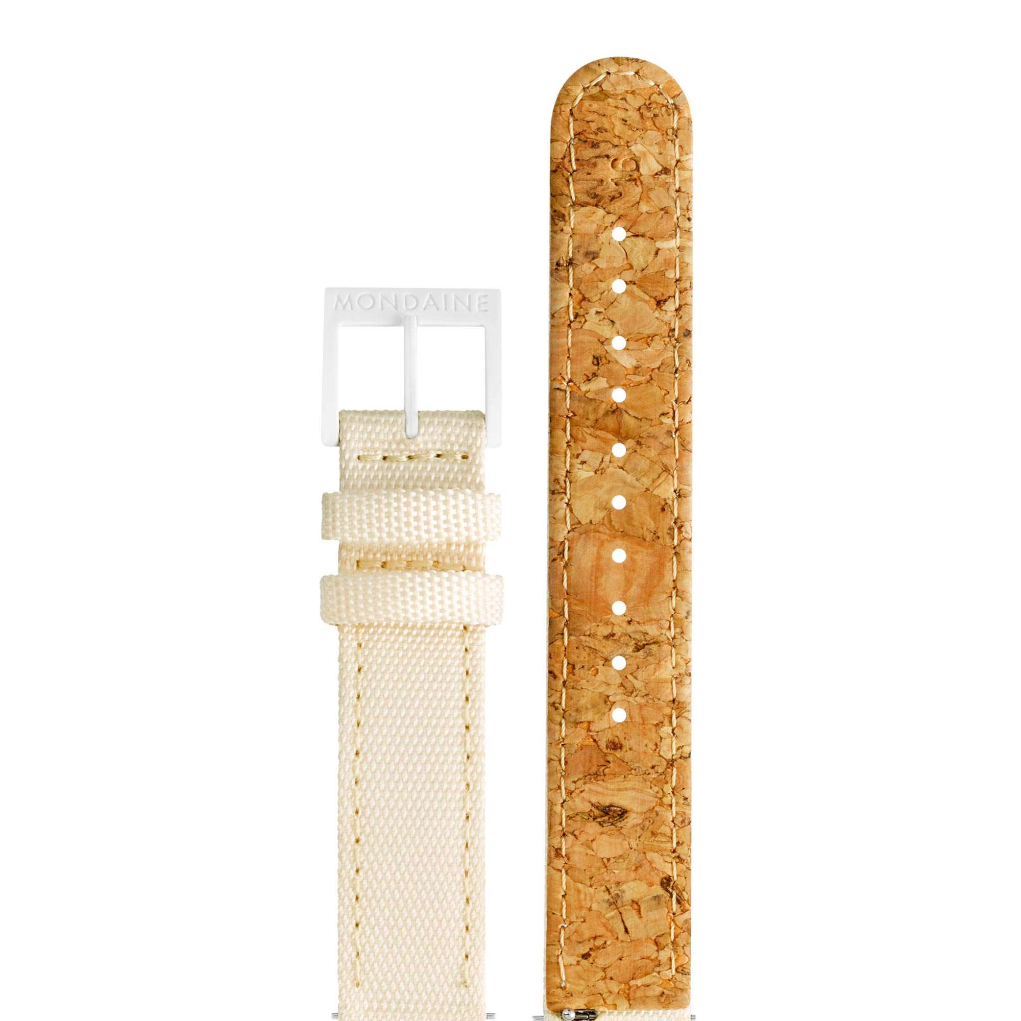 Mondaine Essence Quartz White Dial Cream Textile Strap Unisex Watch MS1.32111.LT