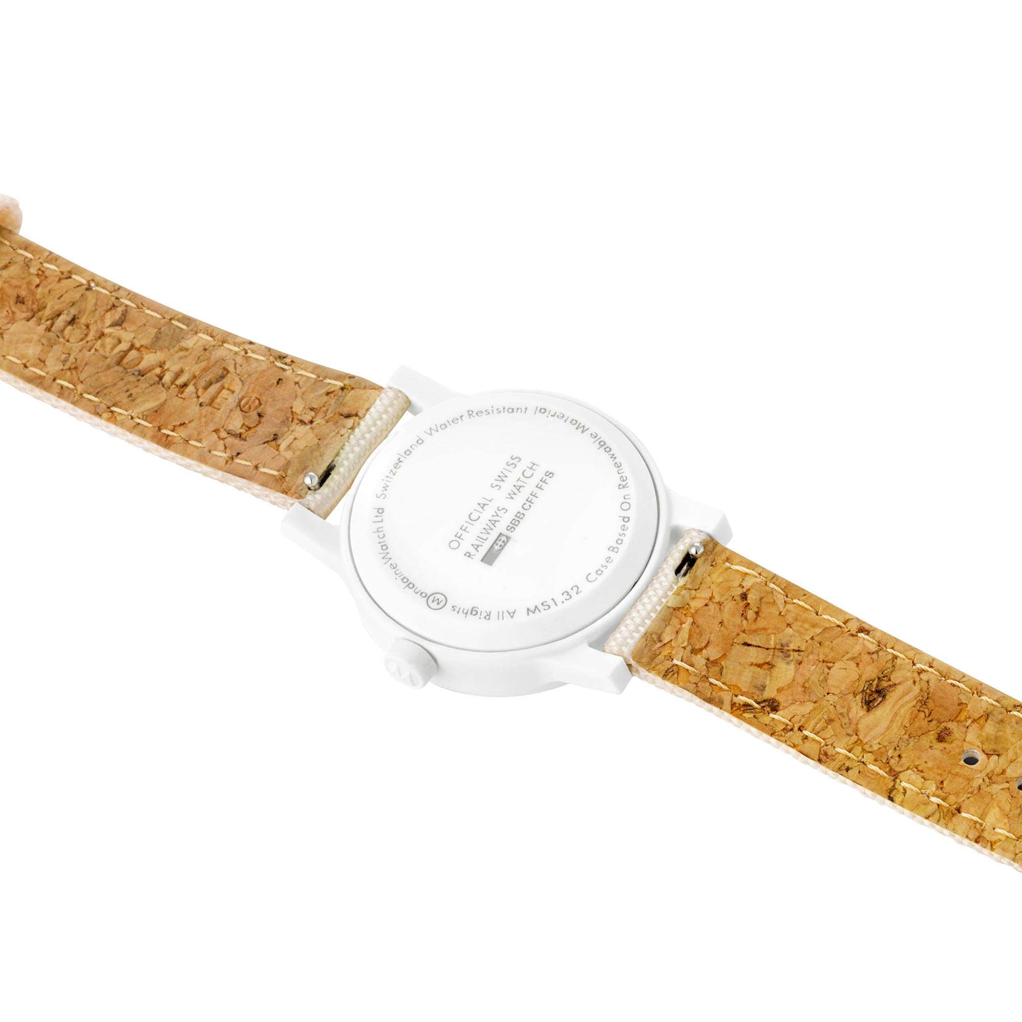 Mondaine Essence Quartz White Dial Cream Textile Strap Unisex Watch MS1.32111.LT