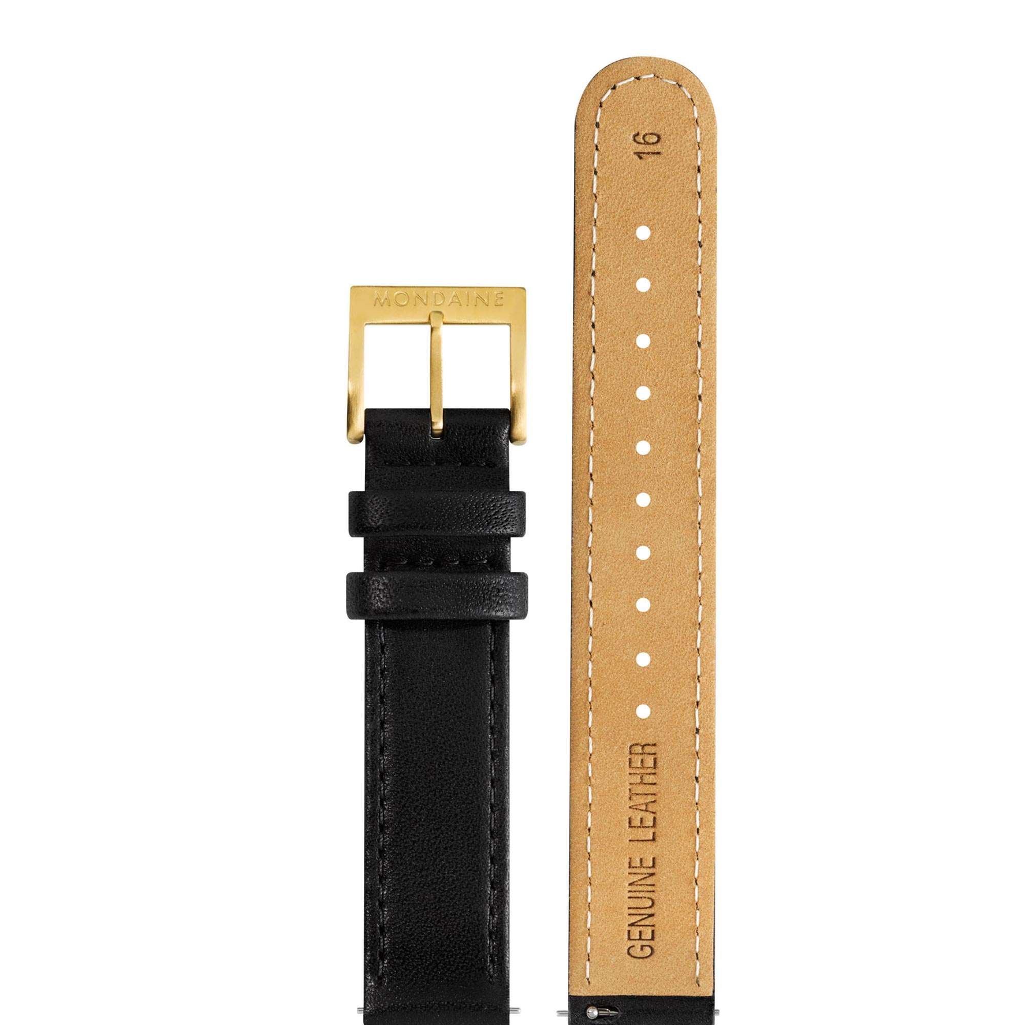 Mondaine Evo Quartz Black Dial Black Leather Strap Ladies Watch MSE.30120.LB