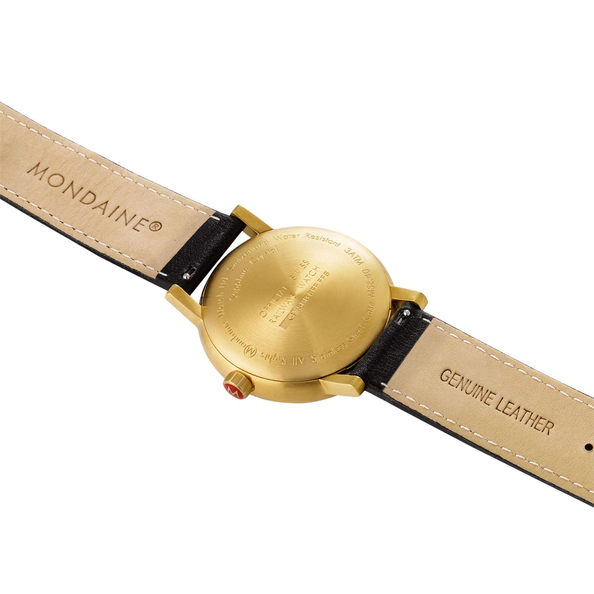 Mondaine Evo2 Quartz Black Dial Black Leather Strap Unisex Watch MSE.40122.LB