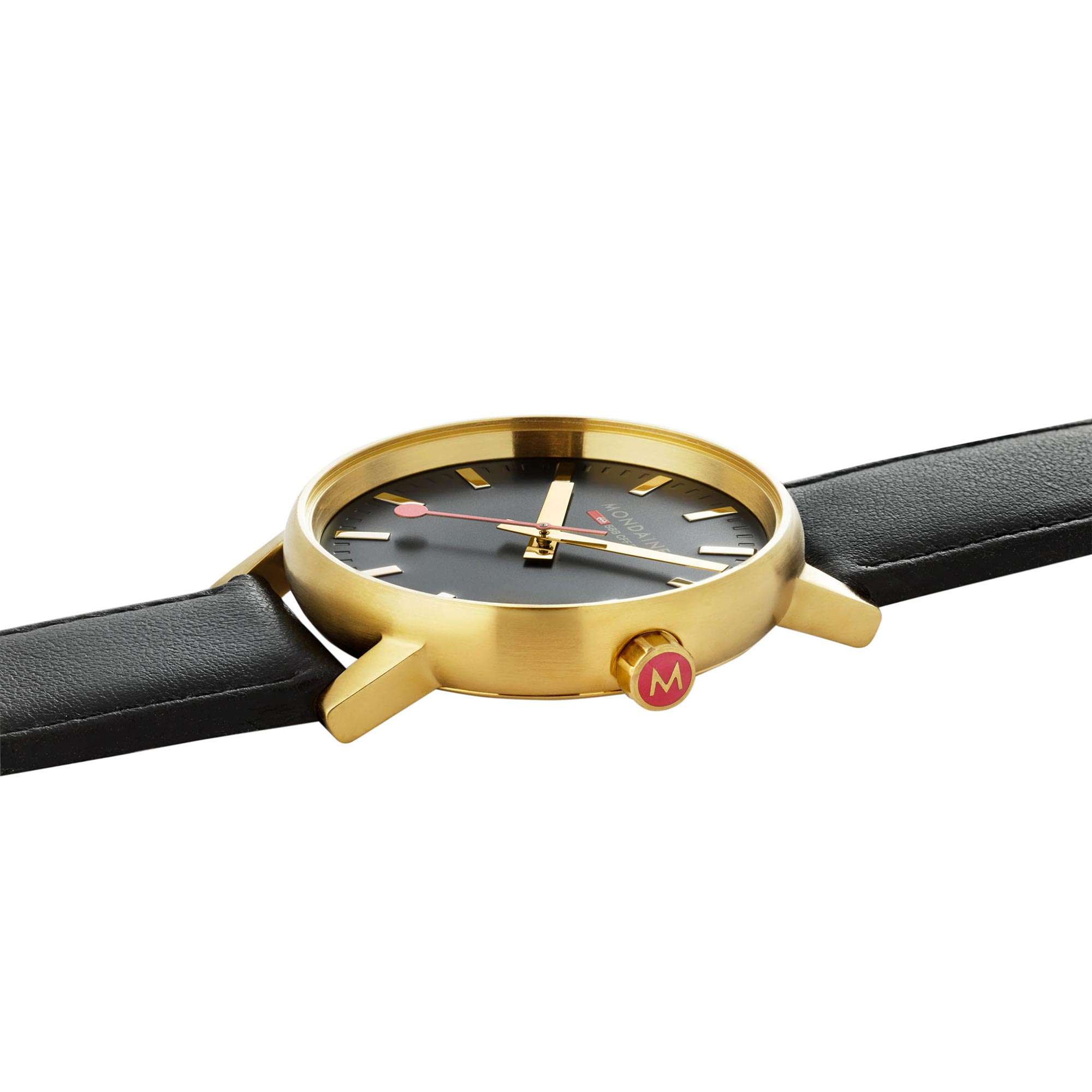 Mondaine Evo2 Quartz Black Dial Black Leather Strap Unisex Watch MSE.40122.LB