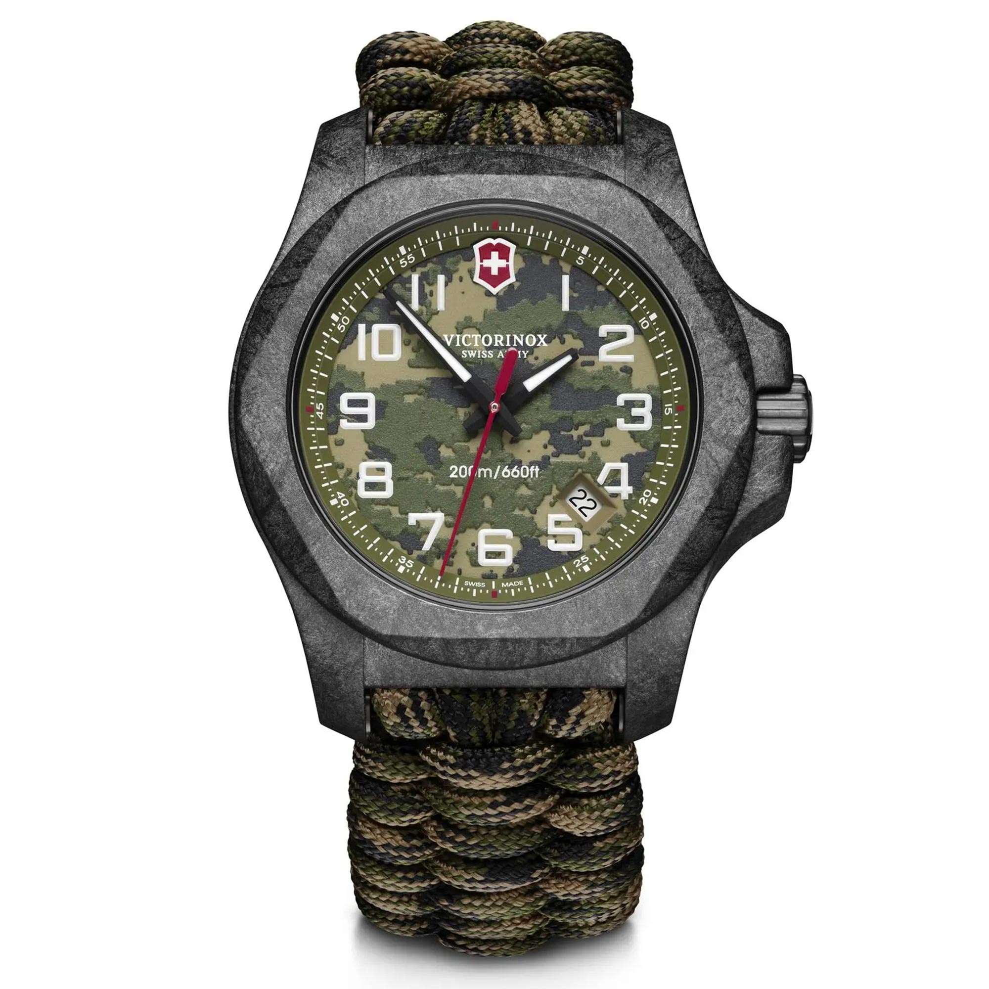 Victorinox I.N.O.X. Carbon Limited Edition Quartz Movement Green Dial Textile Bracelet Watch 241927.1