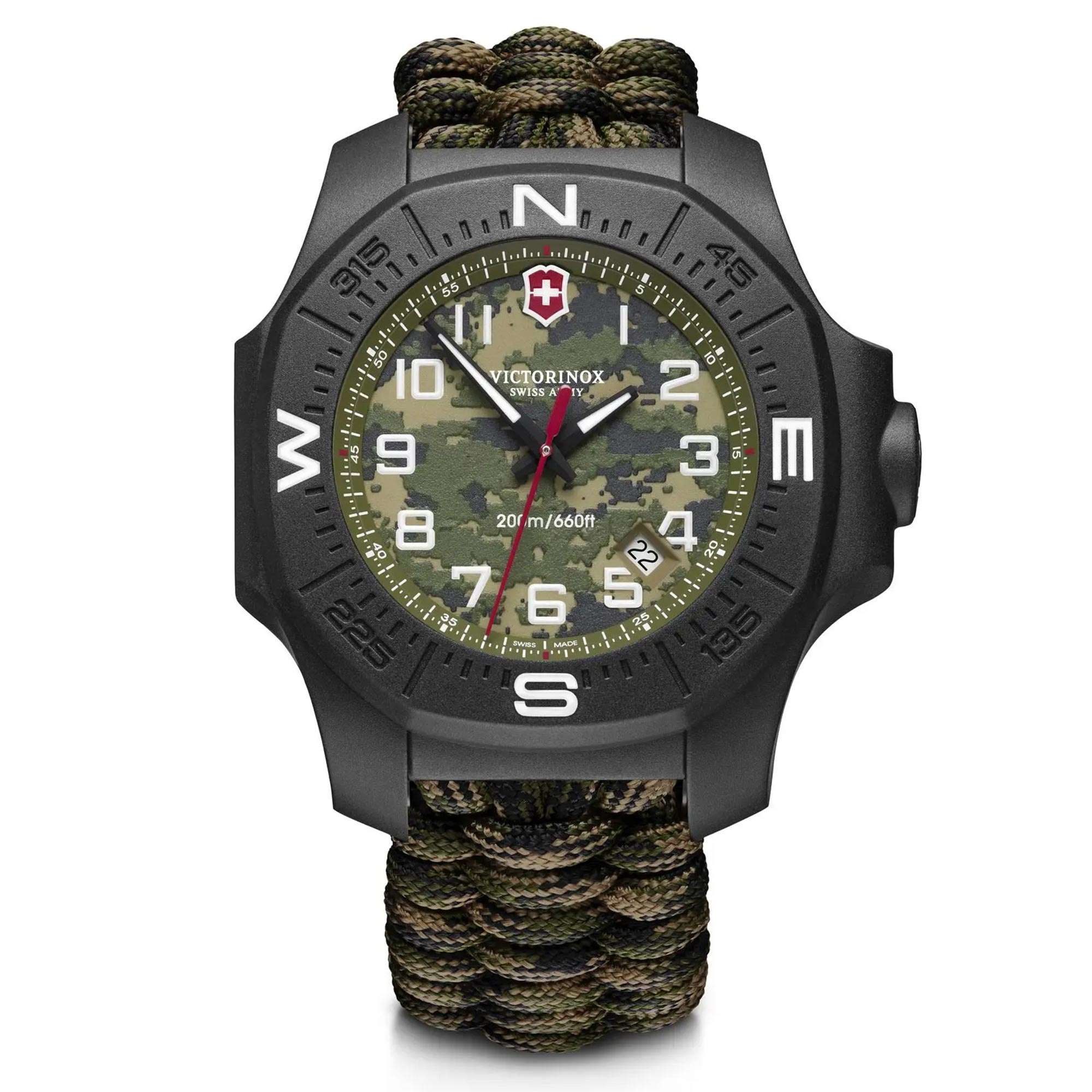 Victorinox I.N.O.X. Carbon Limited Edition Quartz Movement Green Dial Textile Bracelet Watch 241927.1