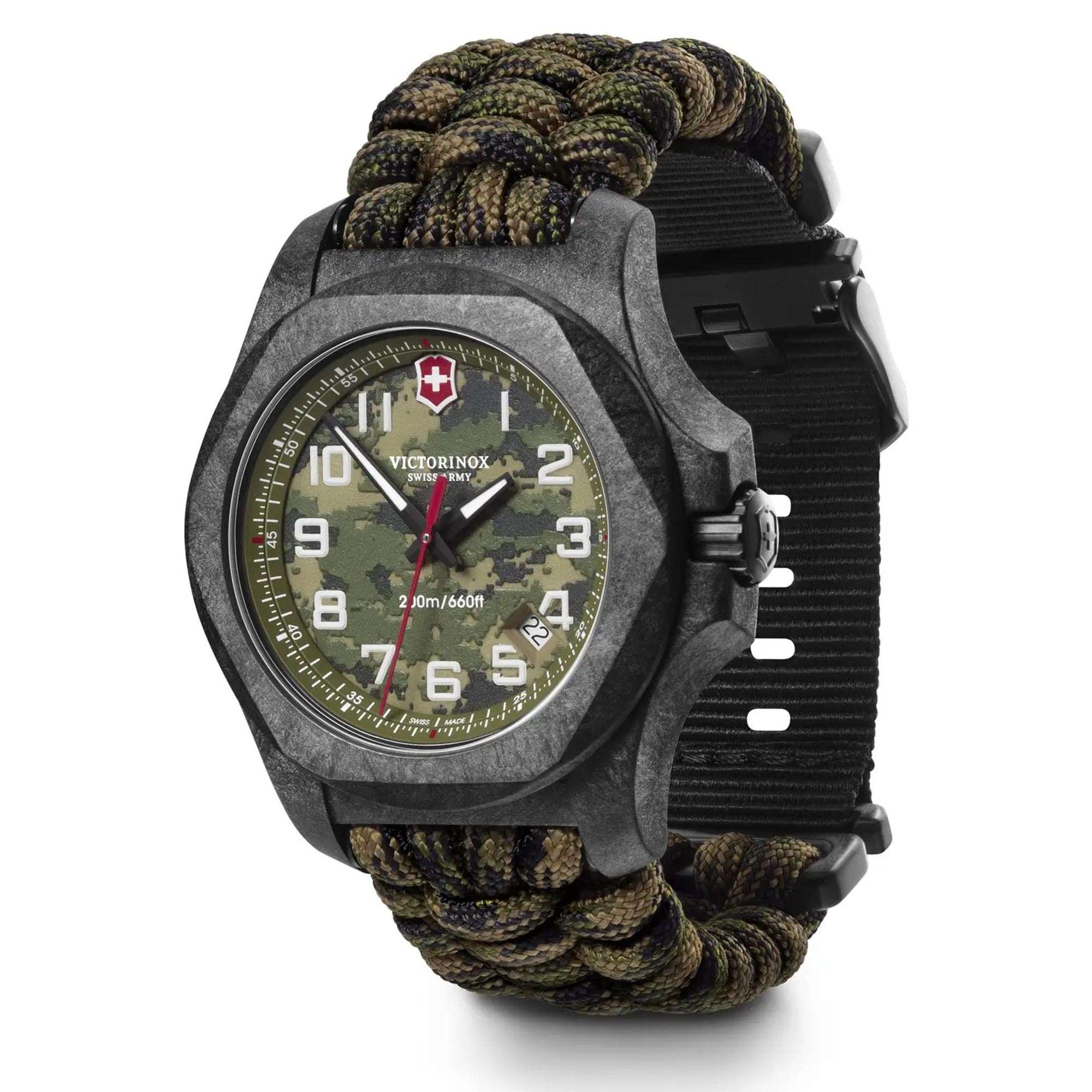 Victorinox I.N.O.X. Carbon Limited Edition Quartz Movement Green Dial Textile Bracelet Watch 241927.1