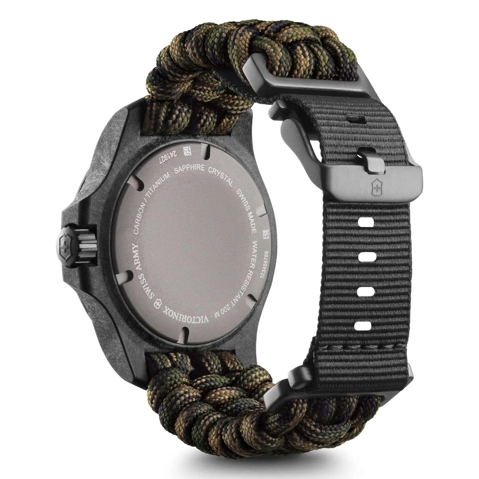 Victorinox I.N.O.X. Carbon Limited Edition Quartz Movement Green Dial Textile Bracelet Watch 241927.1