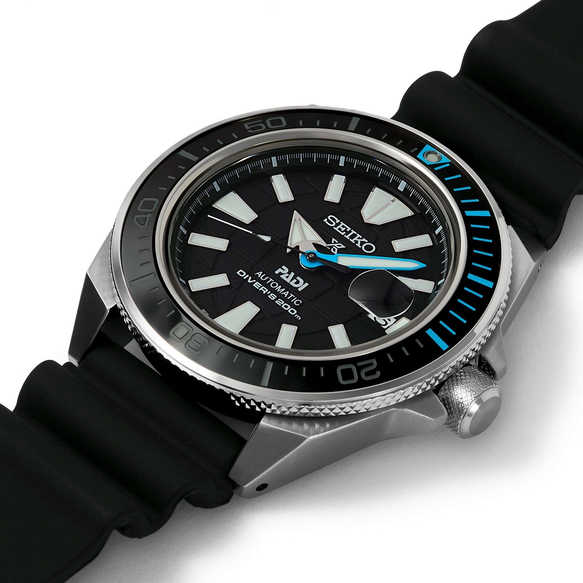 Seiko Prospex 'King Samurai' PADI Automatic Blue Dial Black Silicone Strap Men's Watch SRPG21K1
