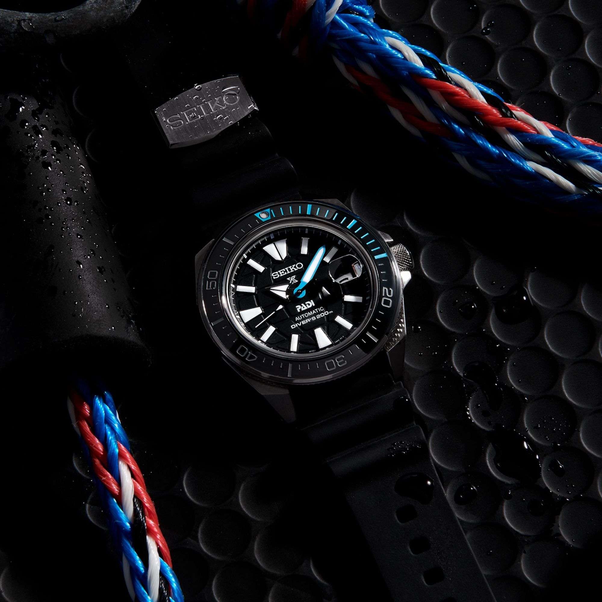 Seiko Prospex 'King Samurai' PADI Automatic Blue Dial Black Silicone Strap Men's Watch SRPG21K1