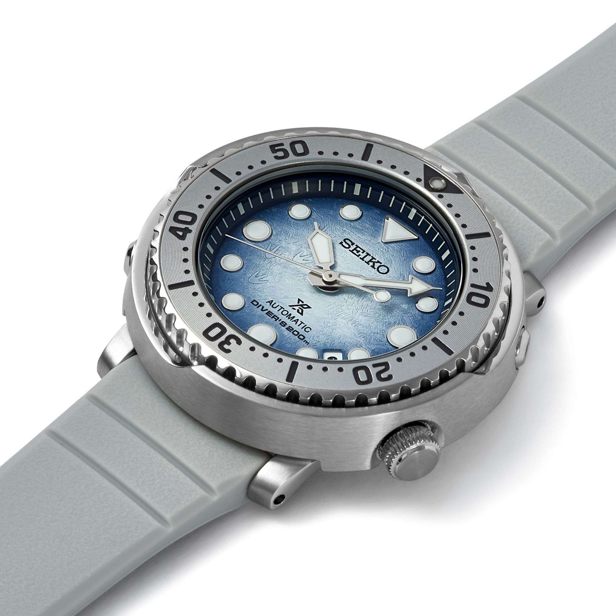 Seiko Prospex Antarctica Tuna Save the Ocean Automatic Blue Dial Silicone Bracelet Men's Watch SRPG59K1