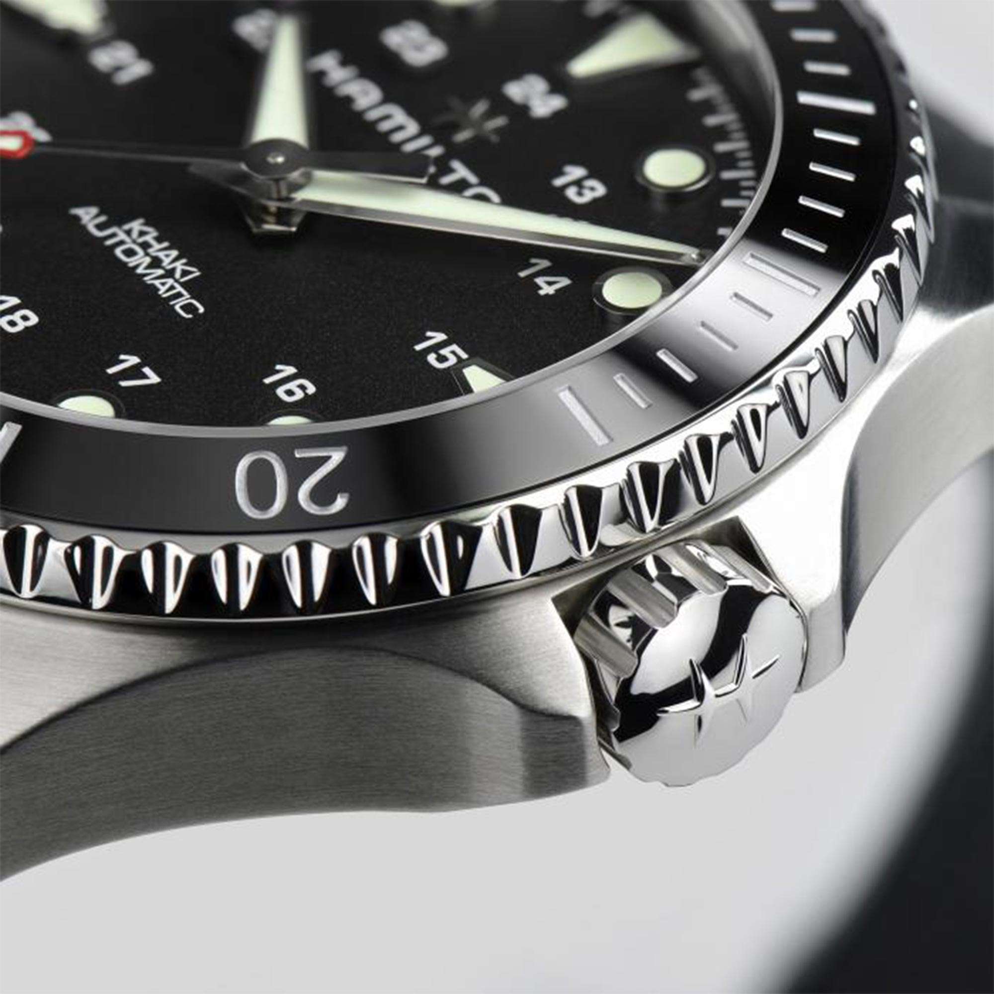 Hamilton Khaki Navy Scuba Automatic Black Dial Rubber Bracelet Men's Watch H82515330