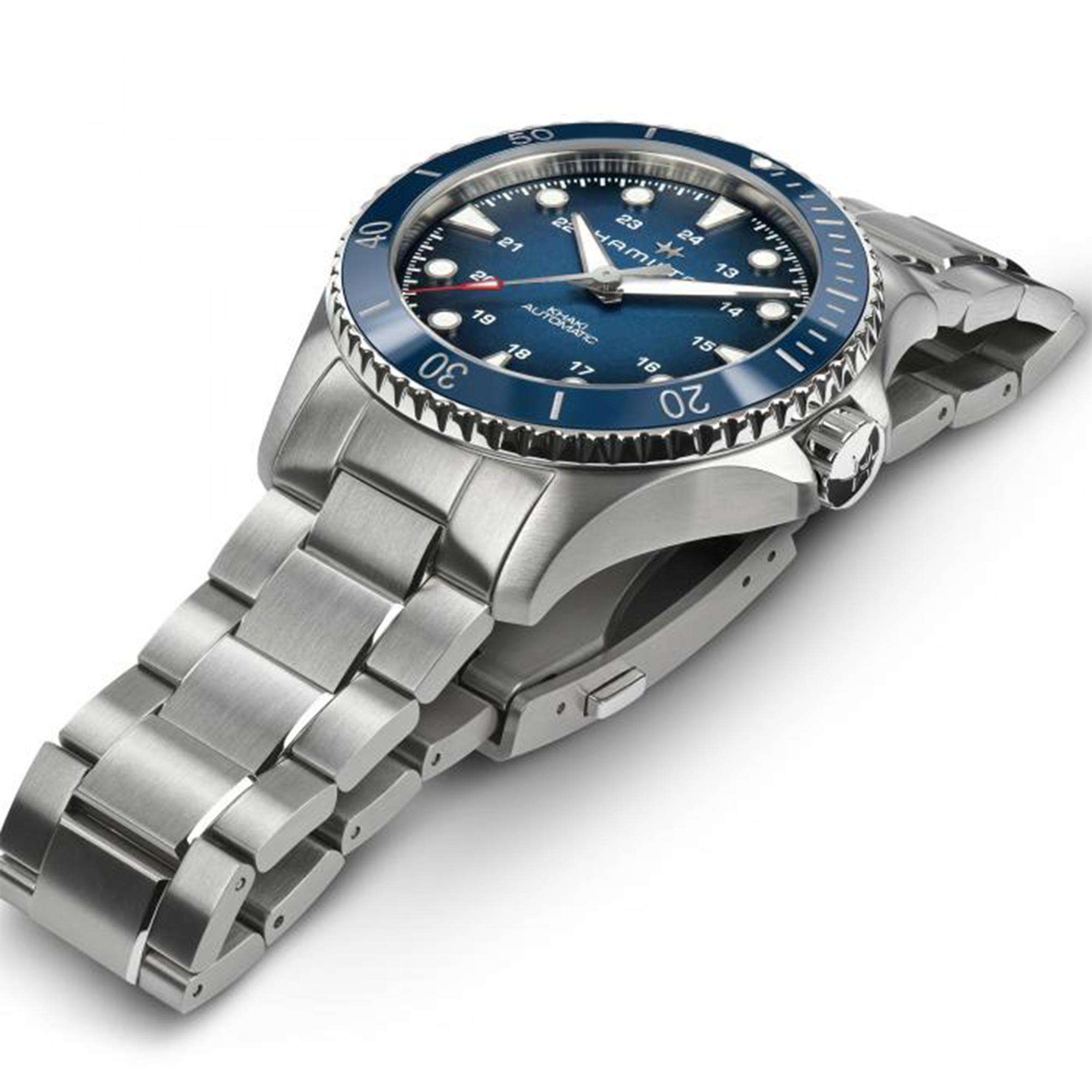 Hamilton Khaki Navy Scuba Automatic Blue Dial Stainless Steel Bracelet Men's Watch H82505140
