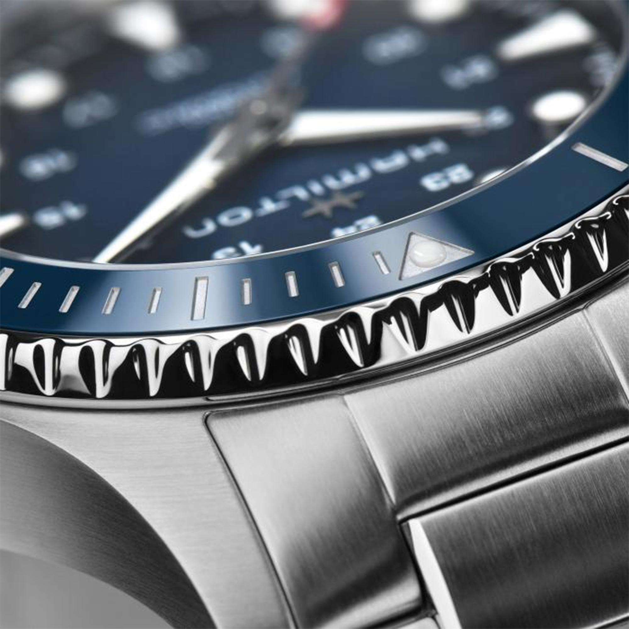 Hamilton Khaki Navy Scuba Automatic Blue Dial Stainless Steel Bracelet Men's Watch H82505140