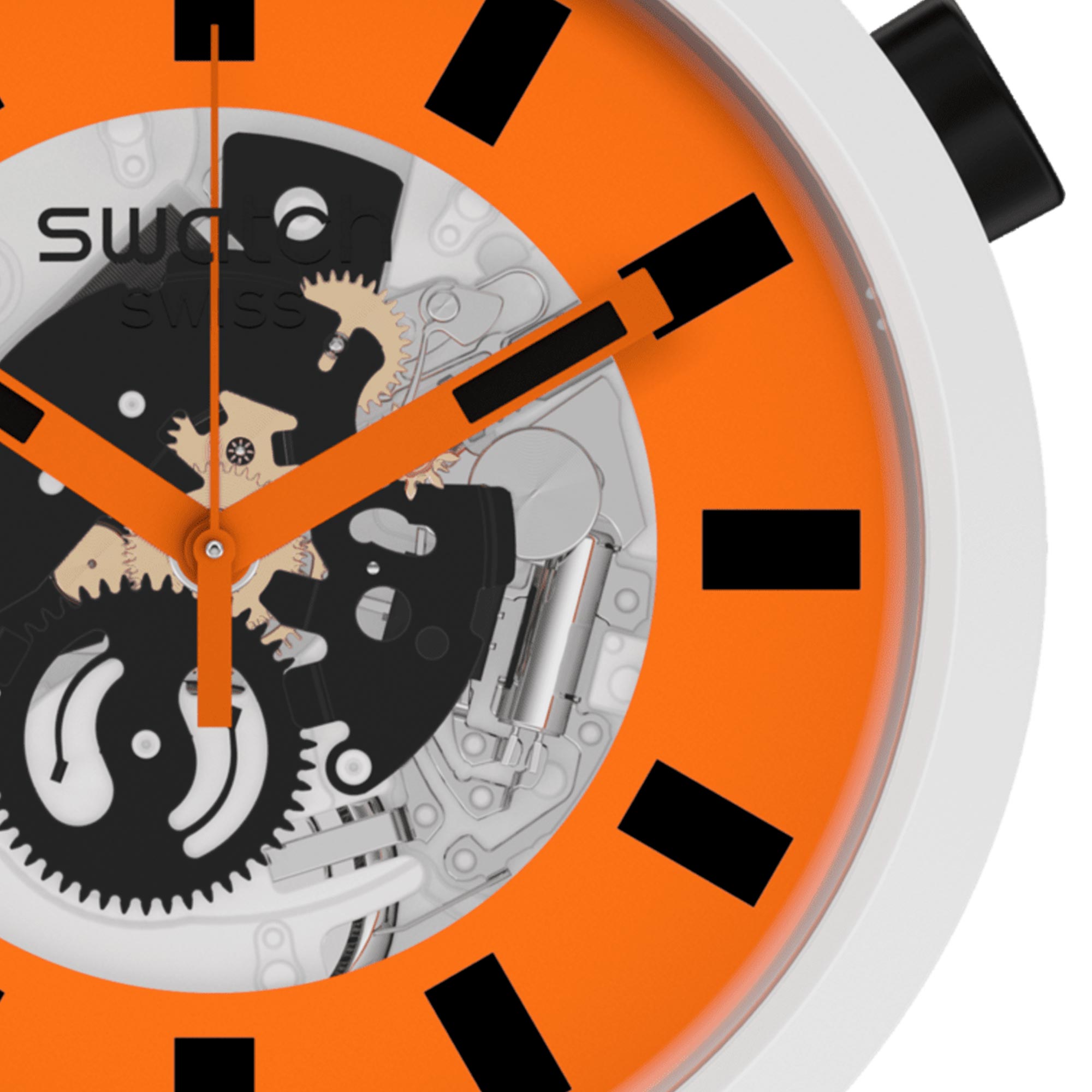 Orack Quartz Movement Orange Dial Silicone Strap Watch SB03M104