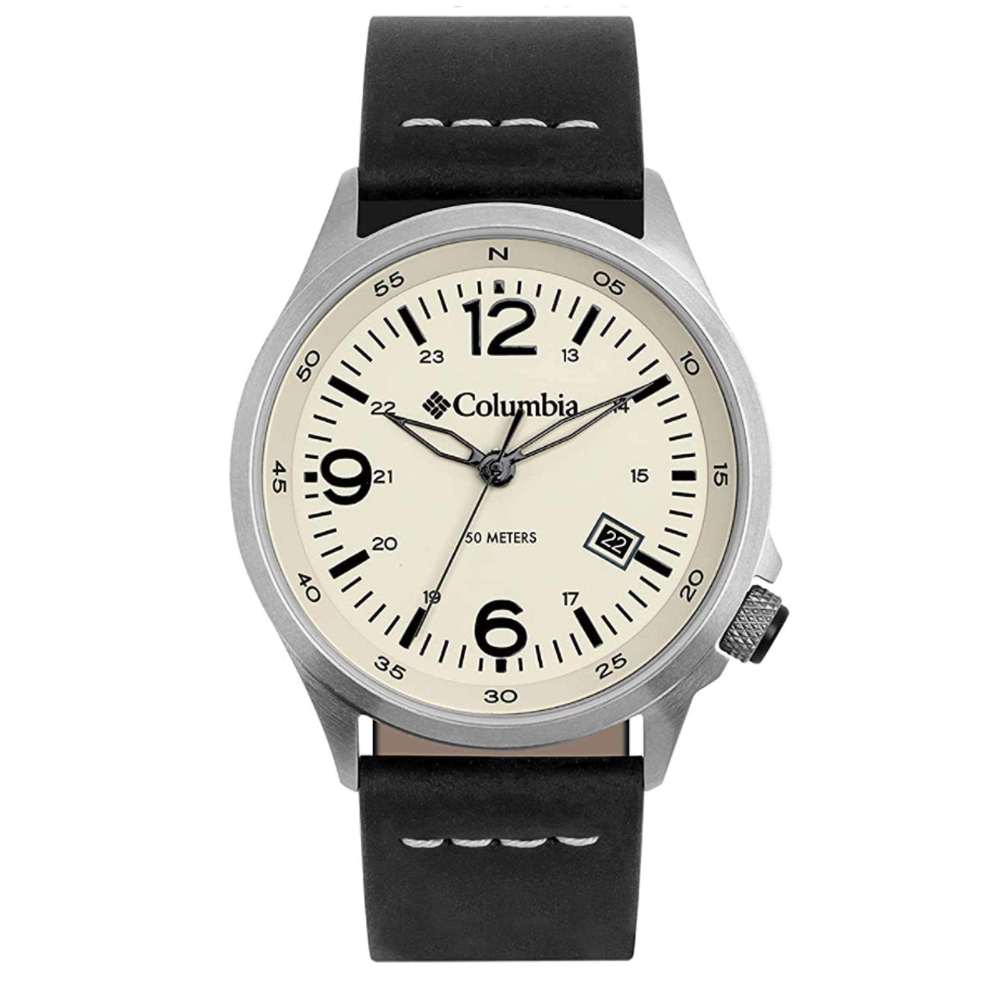Columbia Canyon Ridge Quartz Chalk Dial Brown Leather Strap Men's Watch CSC02-015