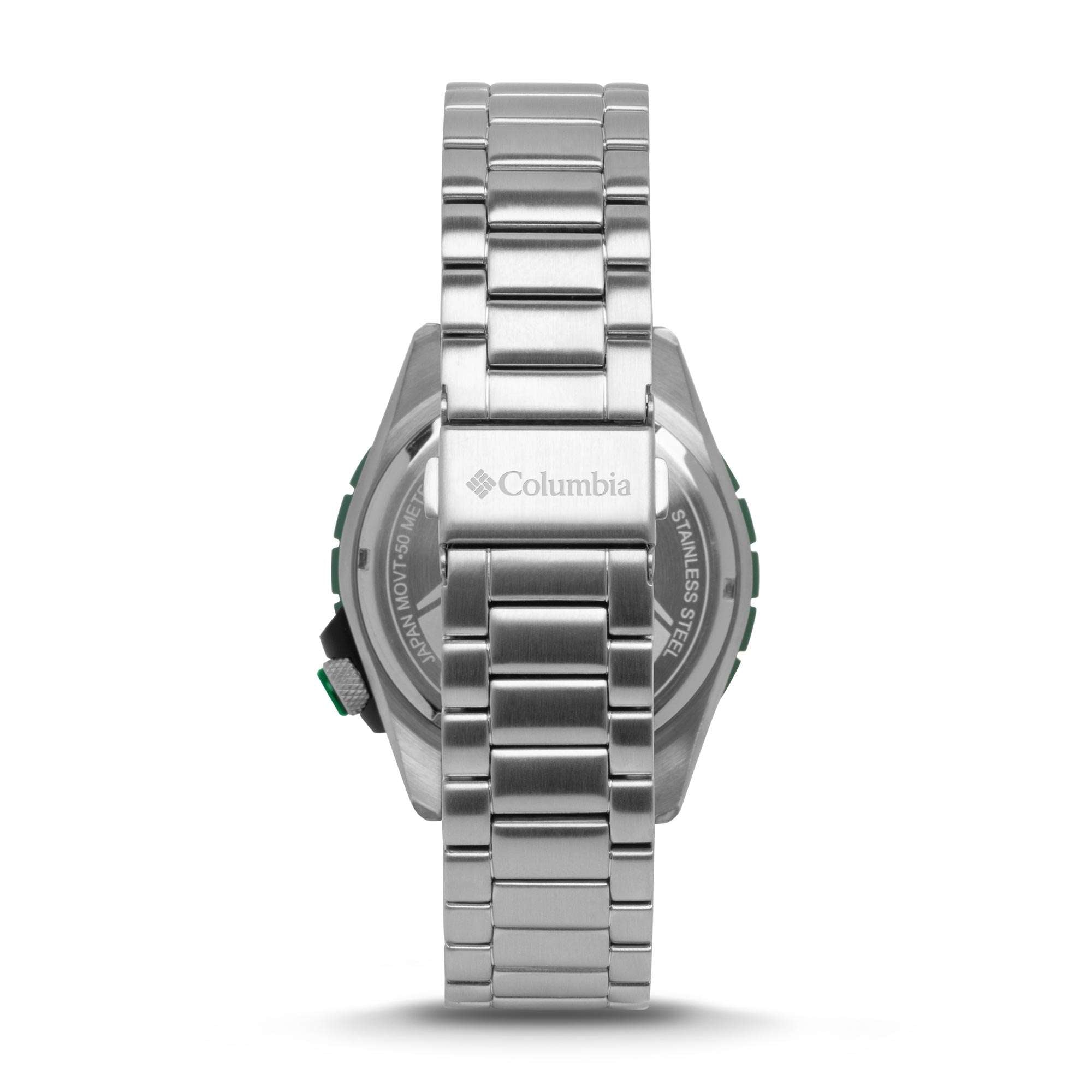 Columbia Pacific Outlander Diving Quartz Black Dial Stainless Steel Bracelet Men's Watch CSC04-009