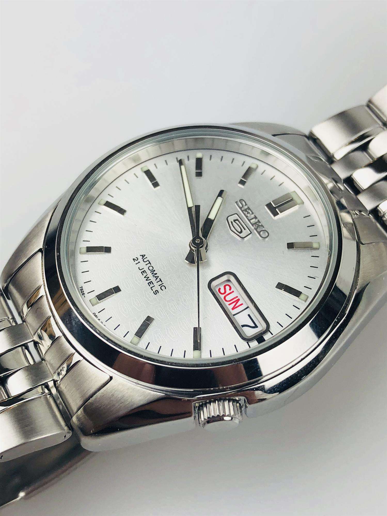 Seiko 5 Automatic Silver Dial Stainless Steel Men's Watch SNK355K1