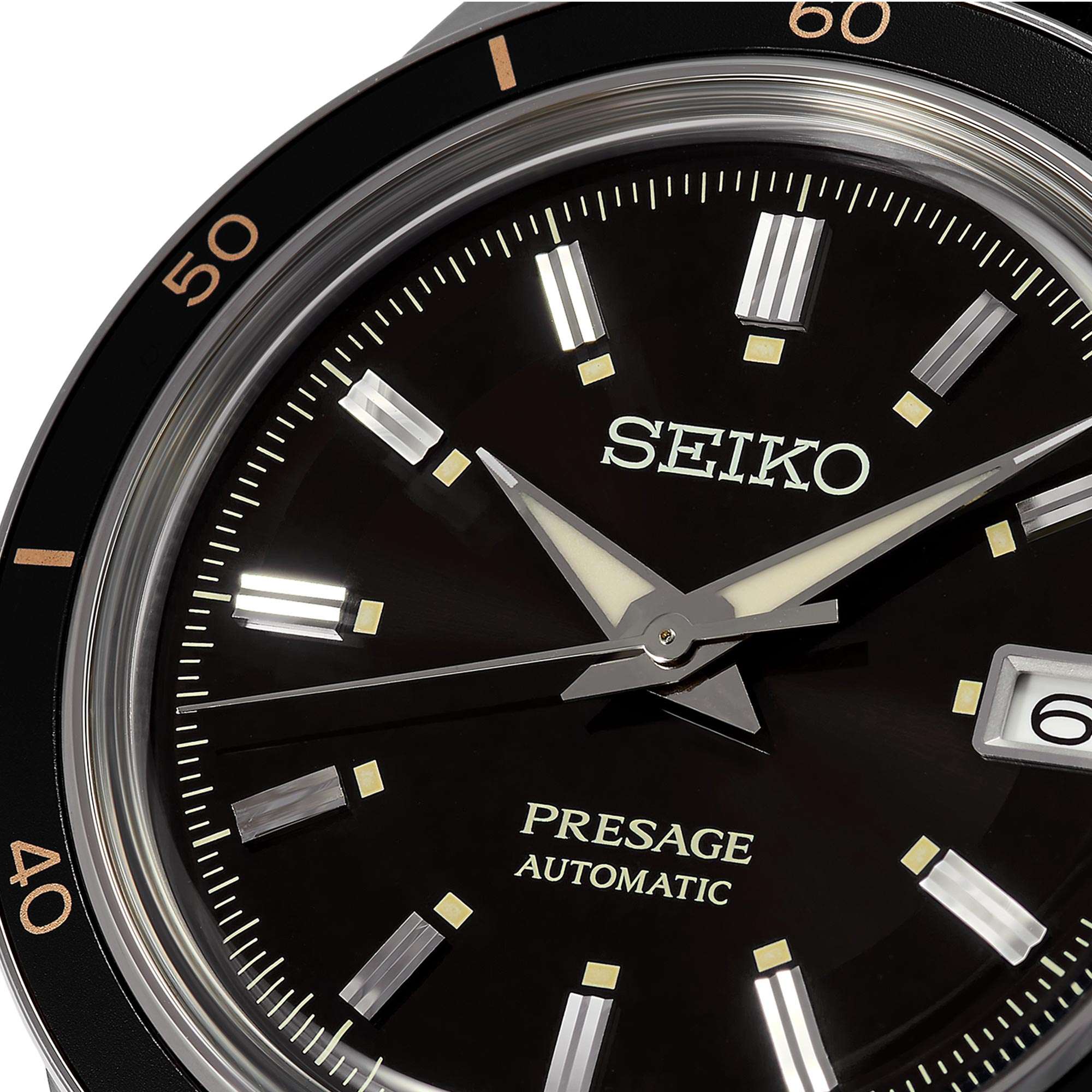 Seiko Presage Style 60's Automatic Black Dial Black Strap Men's Watch SRPG09J1