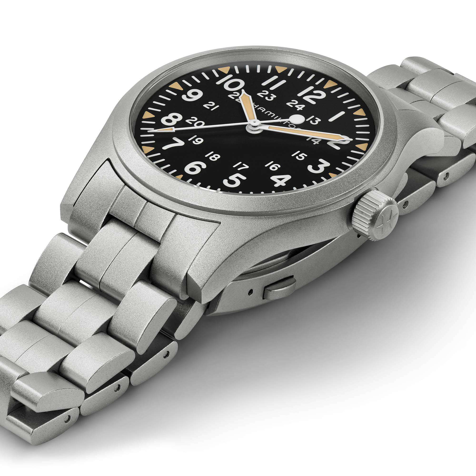 Hamilton Khaki Field Mechanical Black Dial Stainless Steel Bracelet Men's Watch H69529133