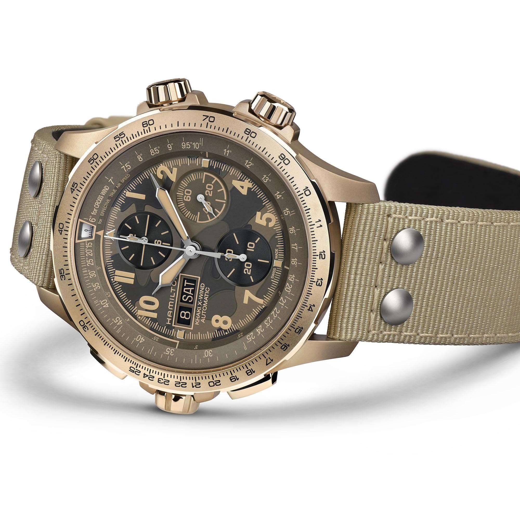Hamilton H77916920 PVD beige case and beige textile strap