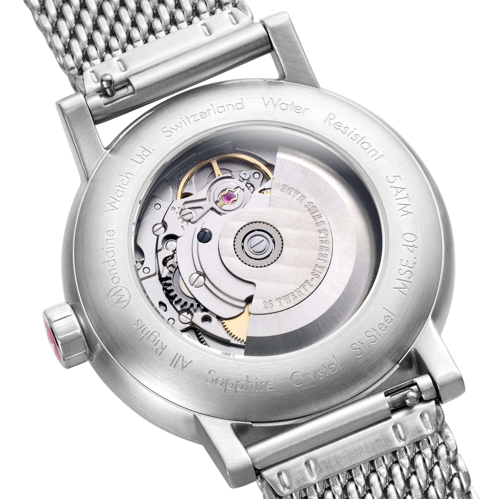 Mondaine Evo2 Automatic White Dial Stainless Steel Bracelet Men's Watch MSE.40610.SM