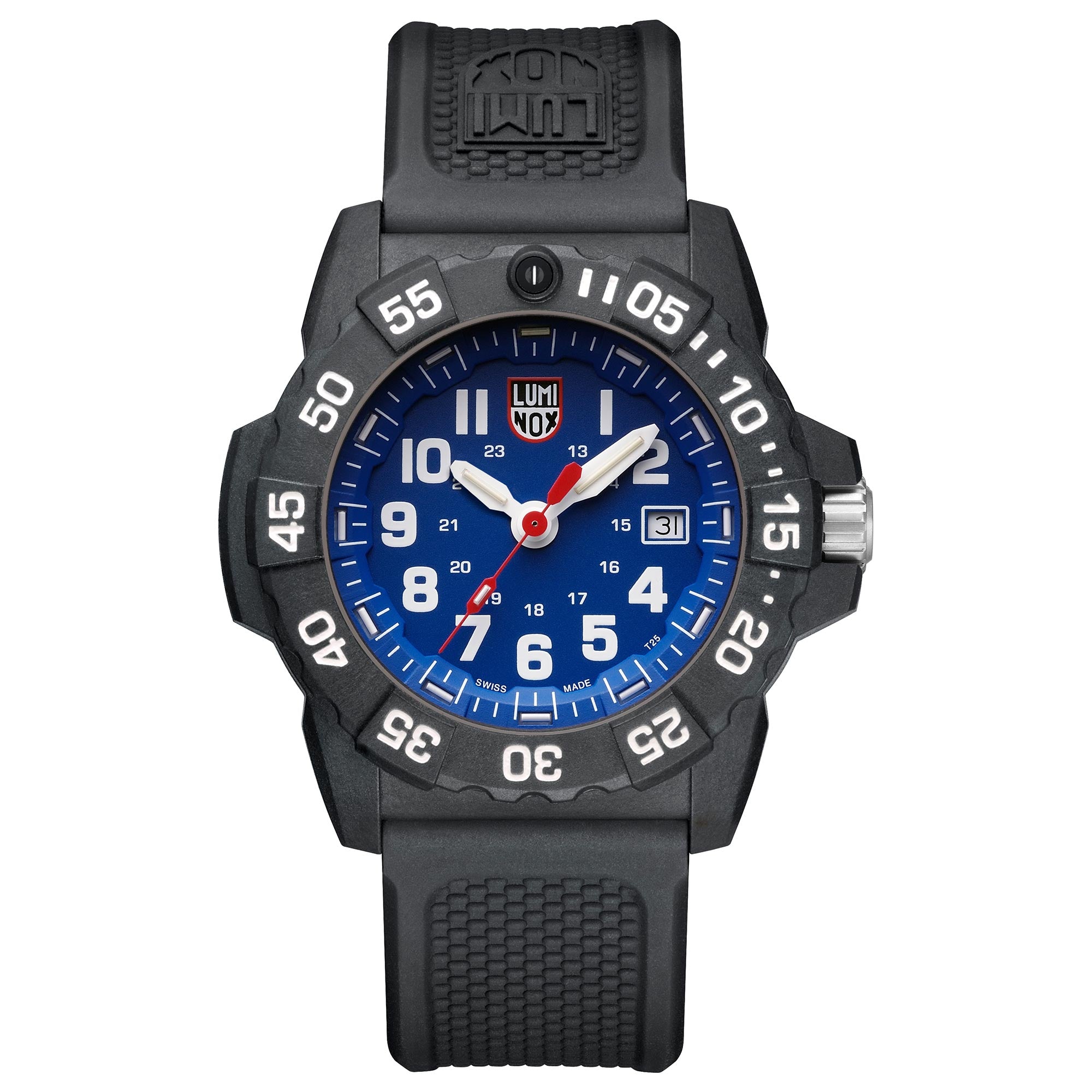 Luminox Navy SEAL 3500 Series Quartz Blue Dial Black Silicone Strap Men's Watch XS.3503.F