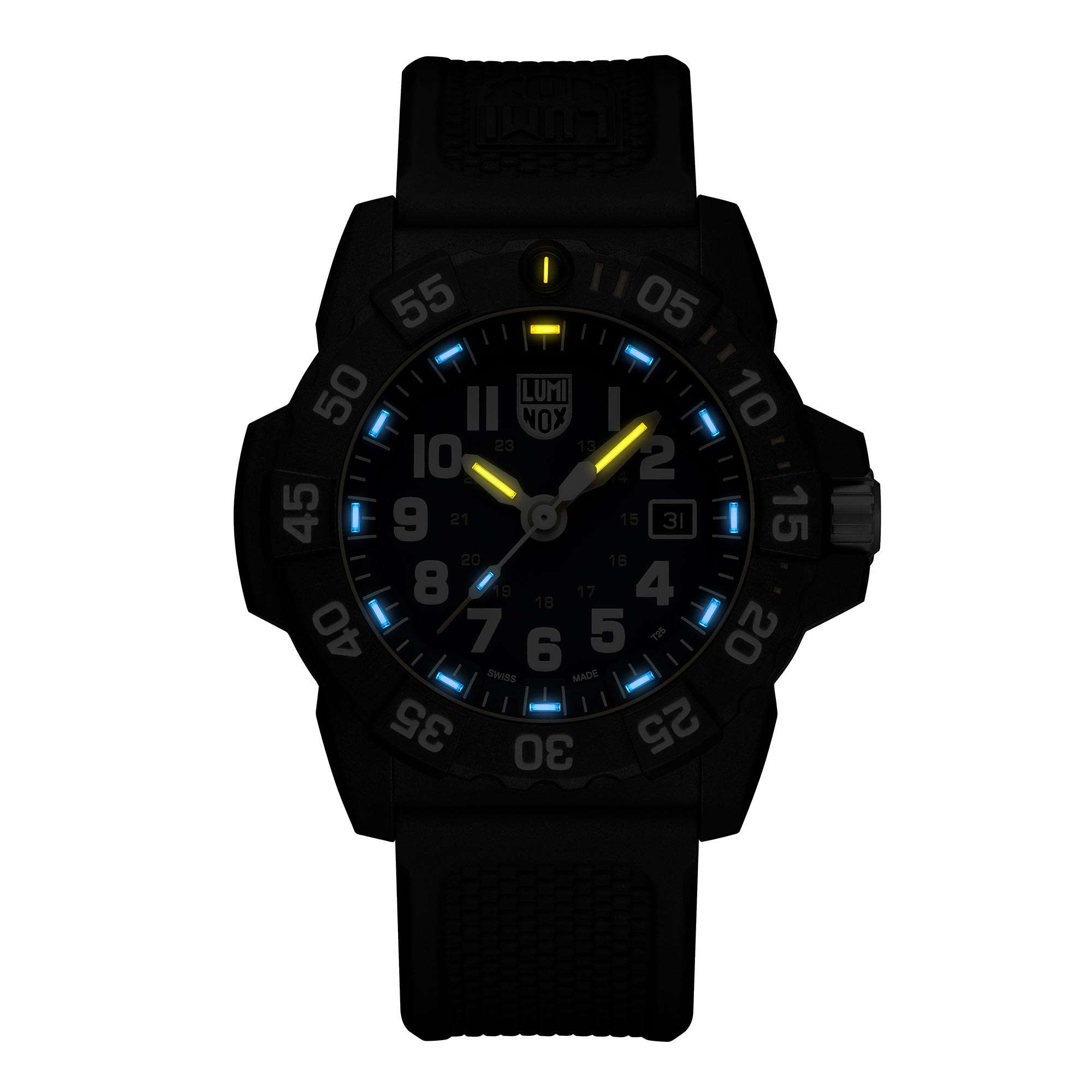 Luminox Navy SEAL 3500 Series Quartz Blue Dial Black Rubber Strap Men's Watch XS.3503.NSF