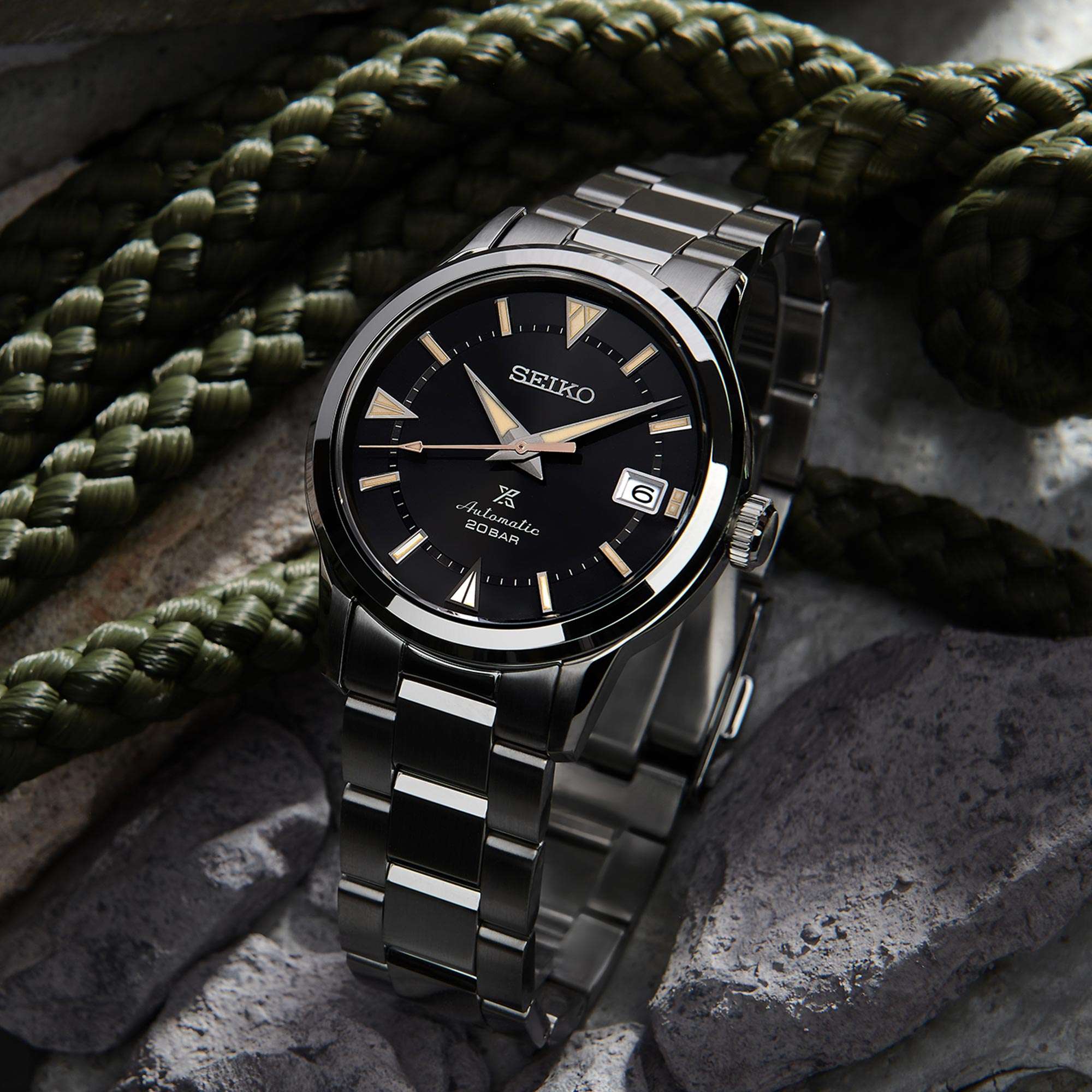 Seiko Prospex 1959 Alpinist Automatic Black Dial Stainless Steel Bracelet Men's Watch SPB243J1