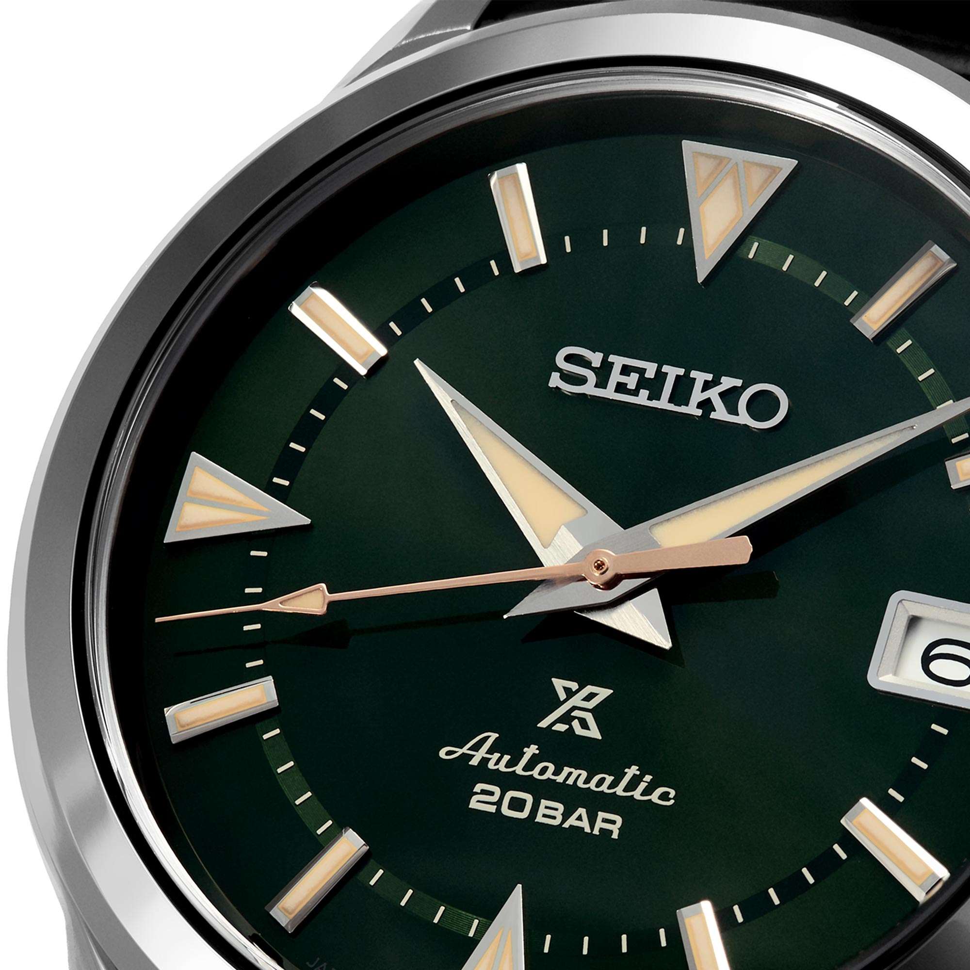 Seiko Prospex 1959 Alpinist Automatic Green Dial Black Leather Strap Men's Watch SPB245J1