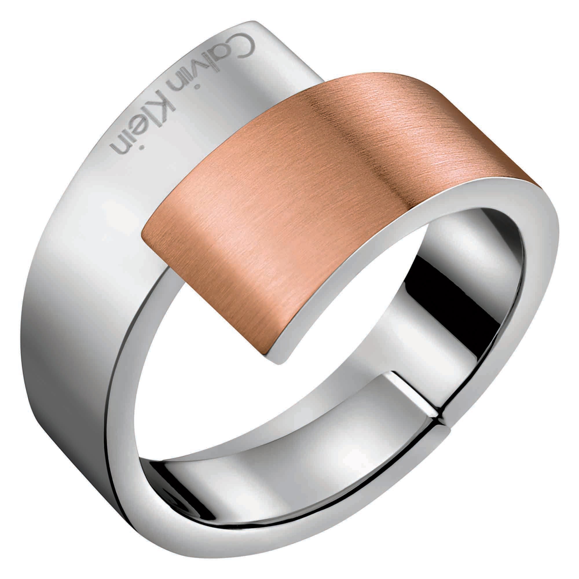 Calvin Klein Intense Ring Stainless Steel/Rose Gold Plated Ladies Jewellery KJ2HPR280107