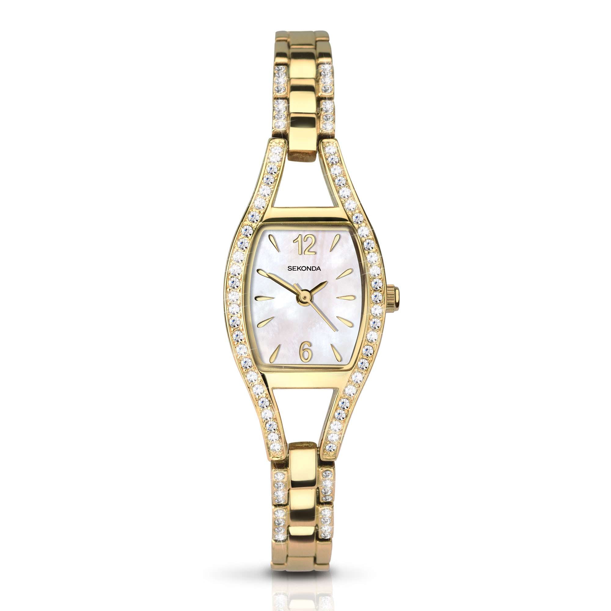 Sekonda Quartz Mother of Pearl Dial Gold PVD Stainless Steel Bracelet Ladies Watch 2392