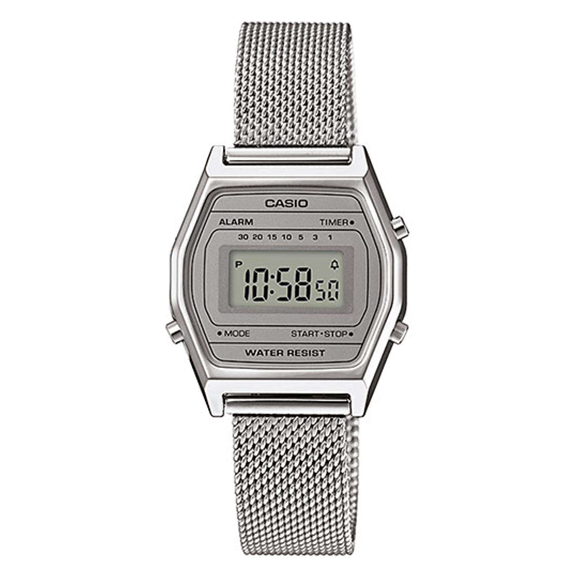 Casio Collection Quartz Silver Dial Steel Milanese Bracelet Unisex Watch LA690WEM-7EF