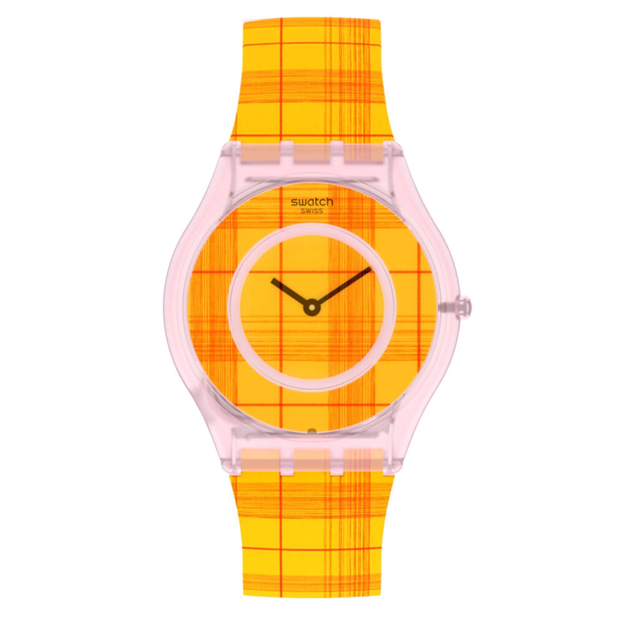 Swatch Supriya Fire Mardas 02 Quartz Orange Dial Silicone Strap Watch SS08Z105