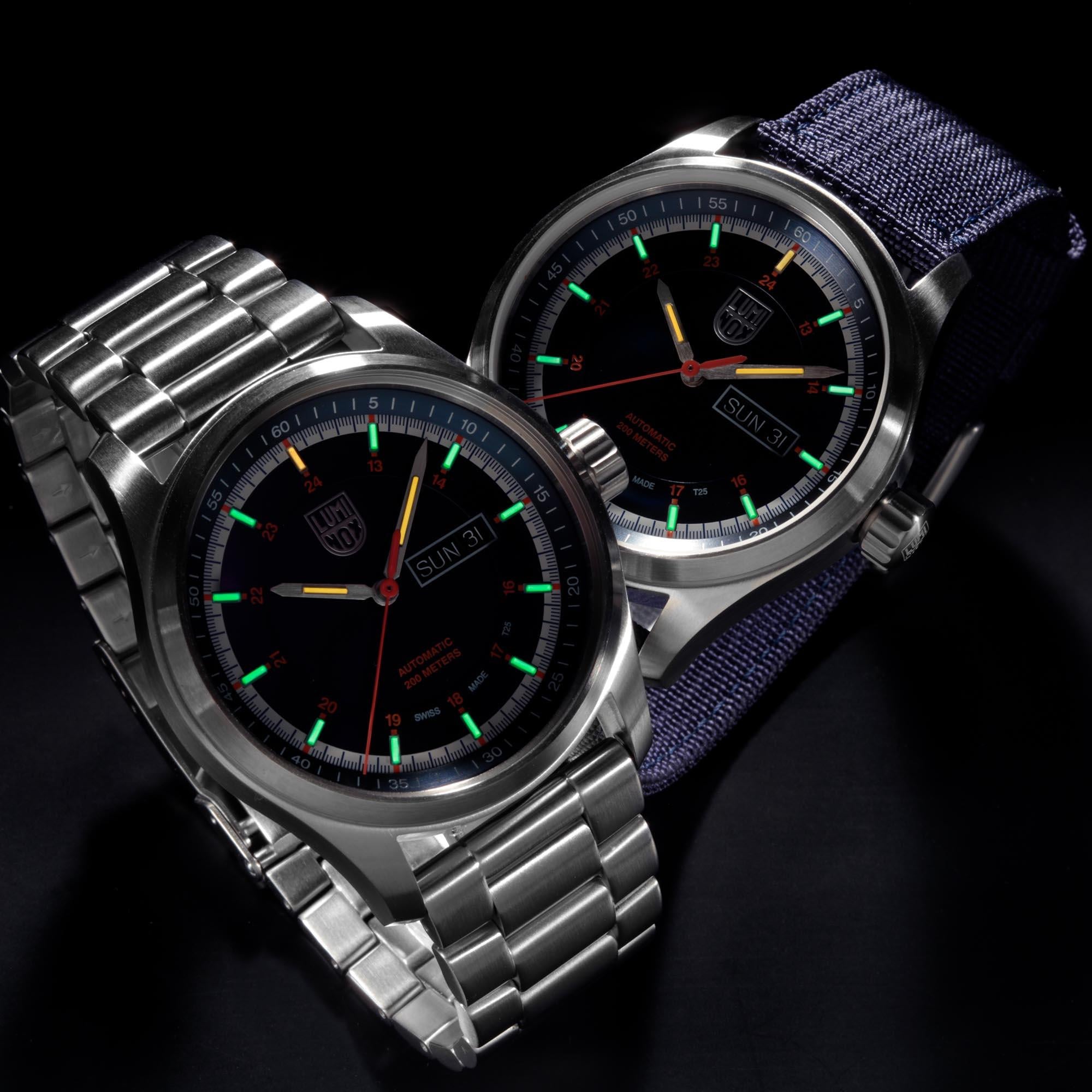 Luminox Atacama Field Automatic 1900 Series Blue Dial Steel Strap Men's Watch XL.1904