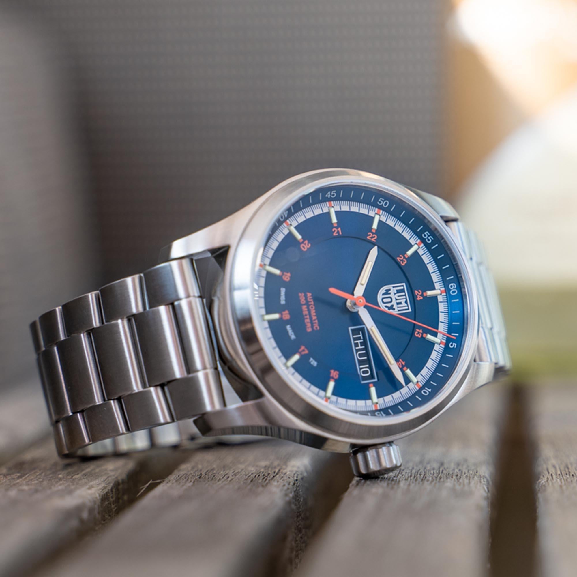 Luminox Atacama Field Automatic 1900 Series Blue Dial Steel Strap Men's Watch XL.1904