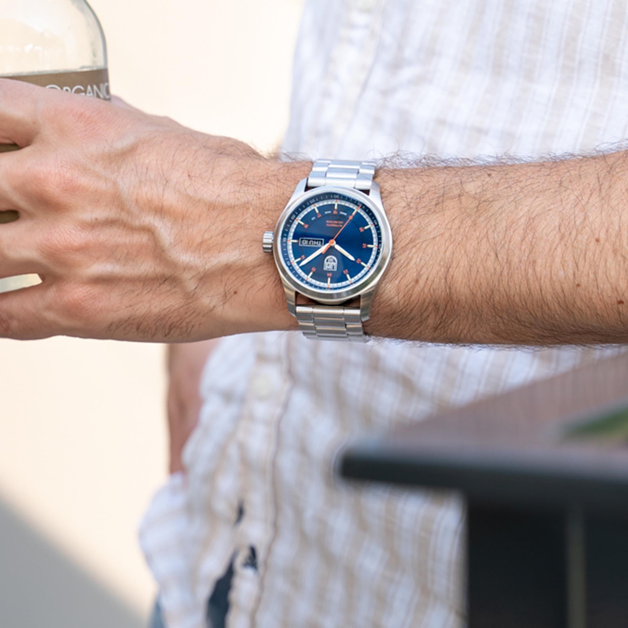 Luminox Atacama Field Automatic 1900 Series Blue Dial Steel Strap Men's Watch XL.1904