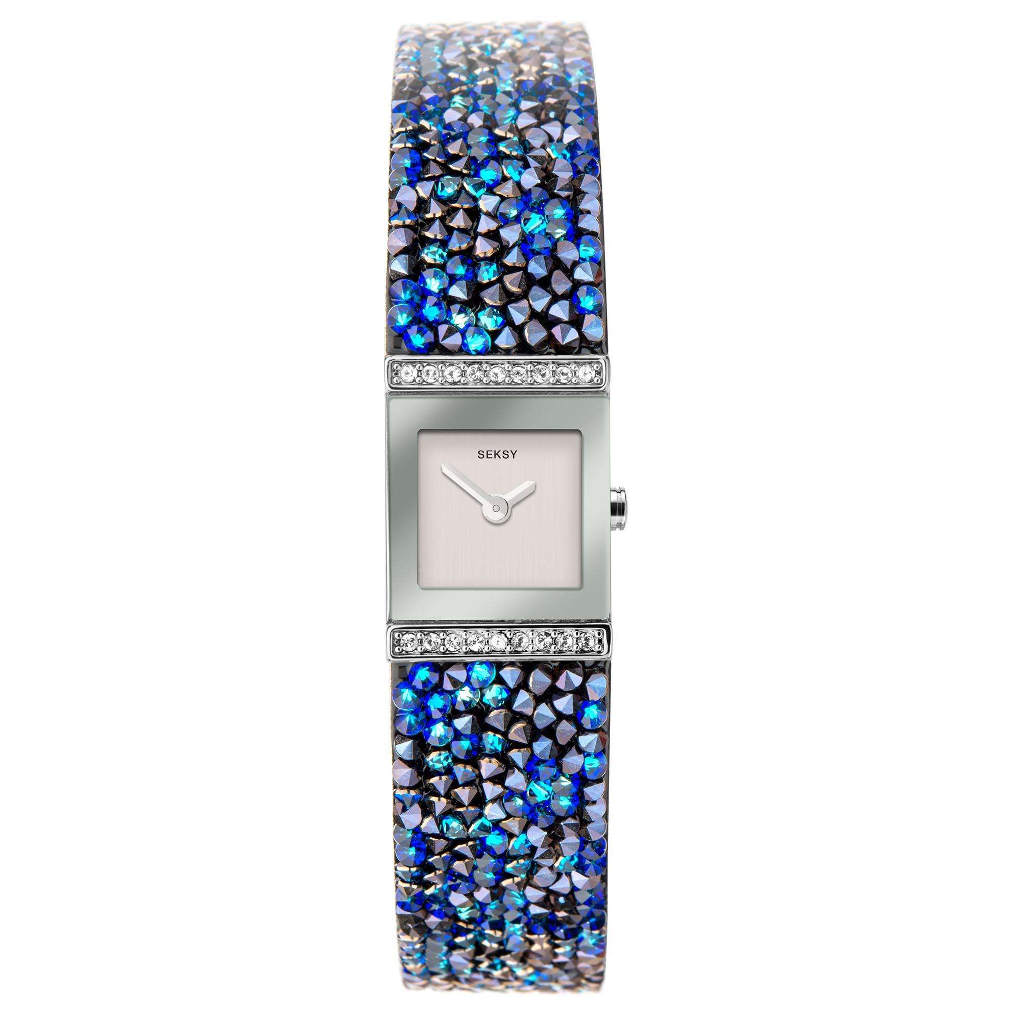 Seksy Rocks Quartz Silver Dial Silver Brass Bracelet Ladies Watch 40043