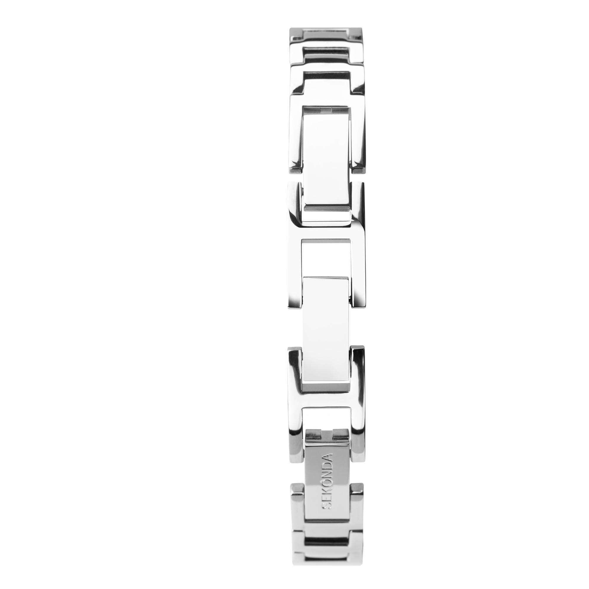 Seksy Rocks Quartz Grey Dial Silver Brass Bracelet Ladies Watch 2718