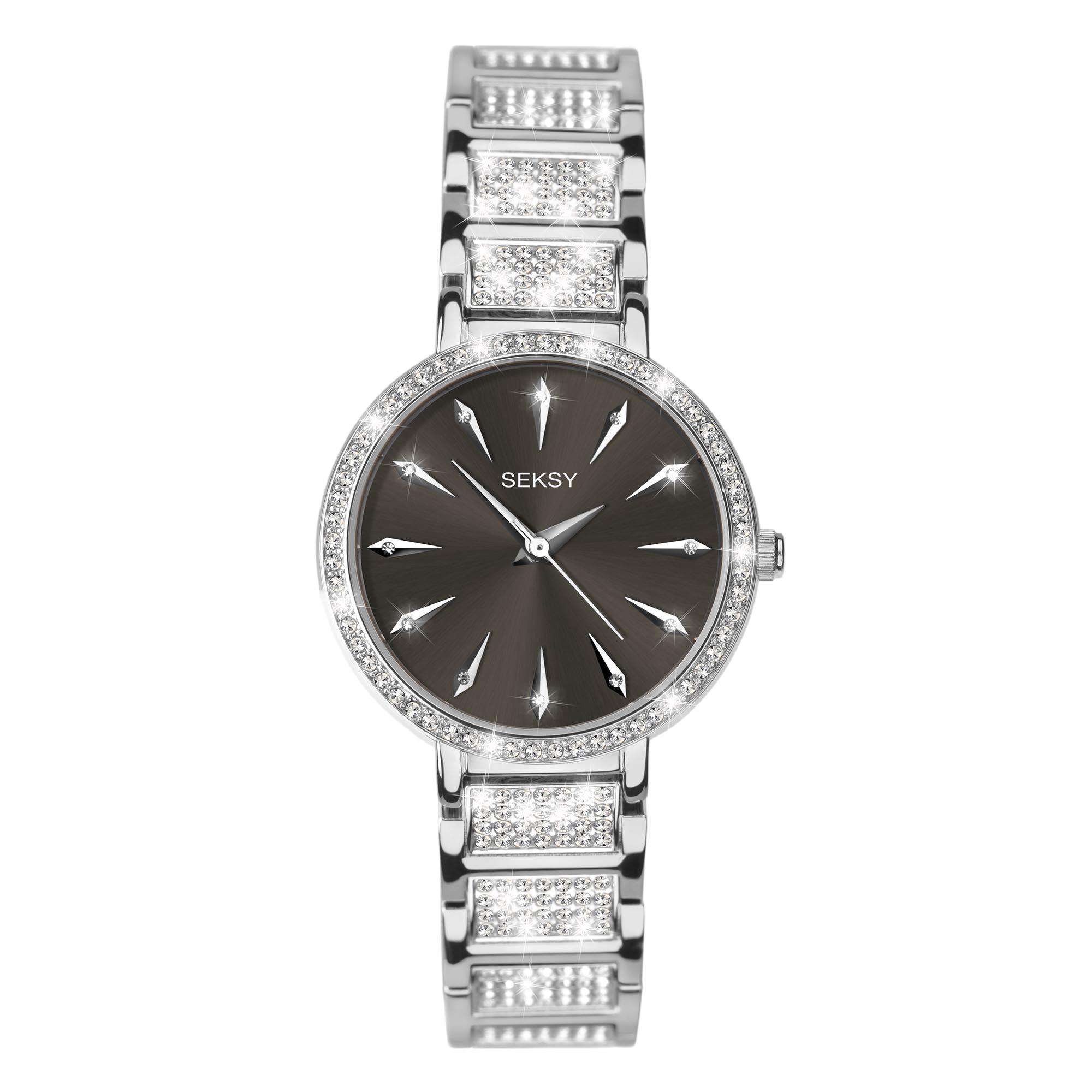 Seksy Quartz Black Dial Stainless Steel Bracelet Ladies Watch 2731