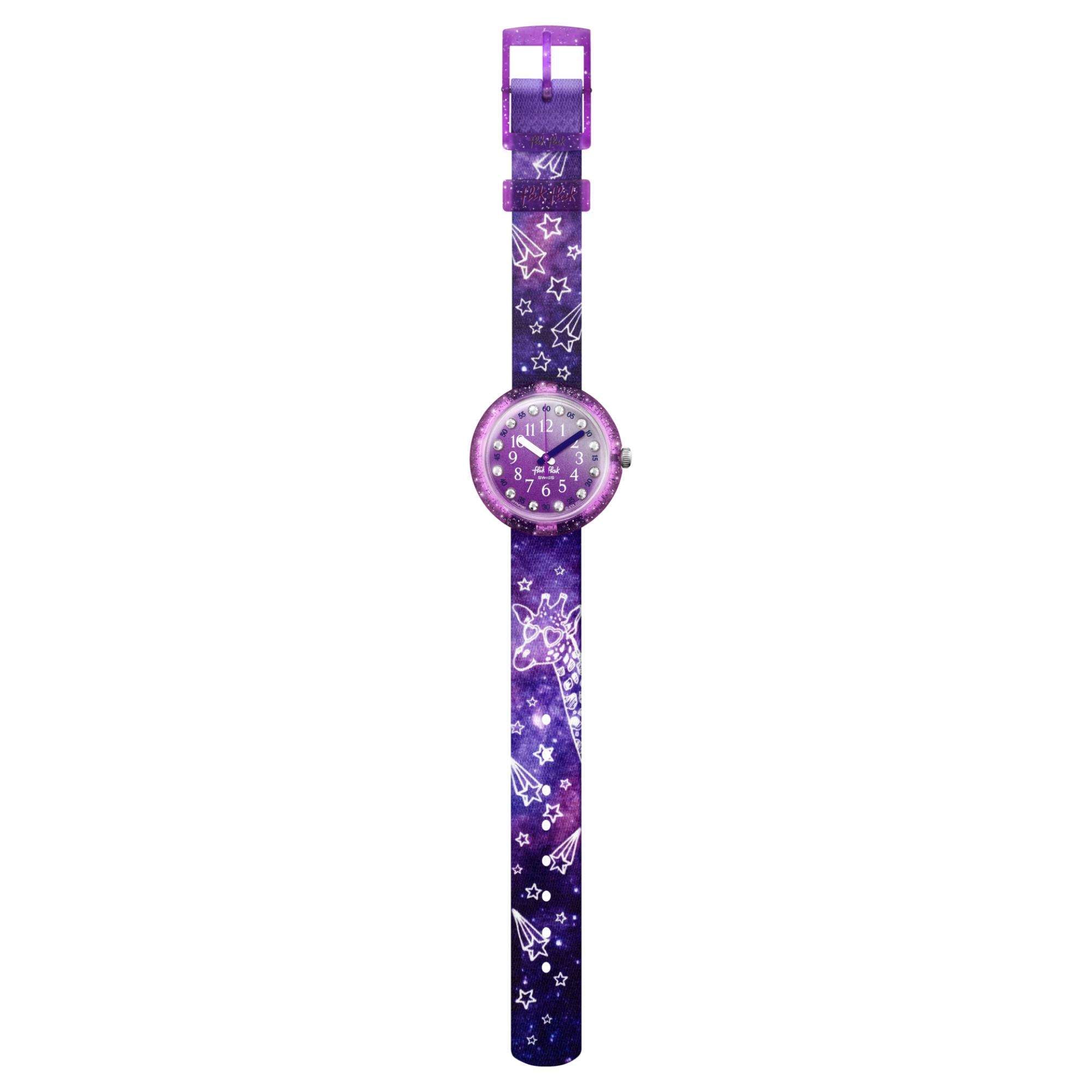 Flik Flak Giraxus Quartz Purple Dial Purple Textile Strap Children’s Watch FPNP080